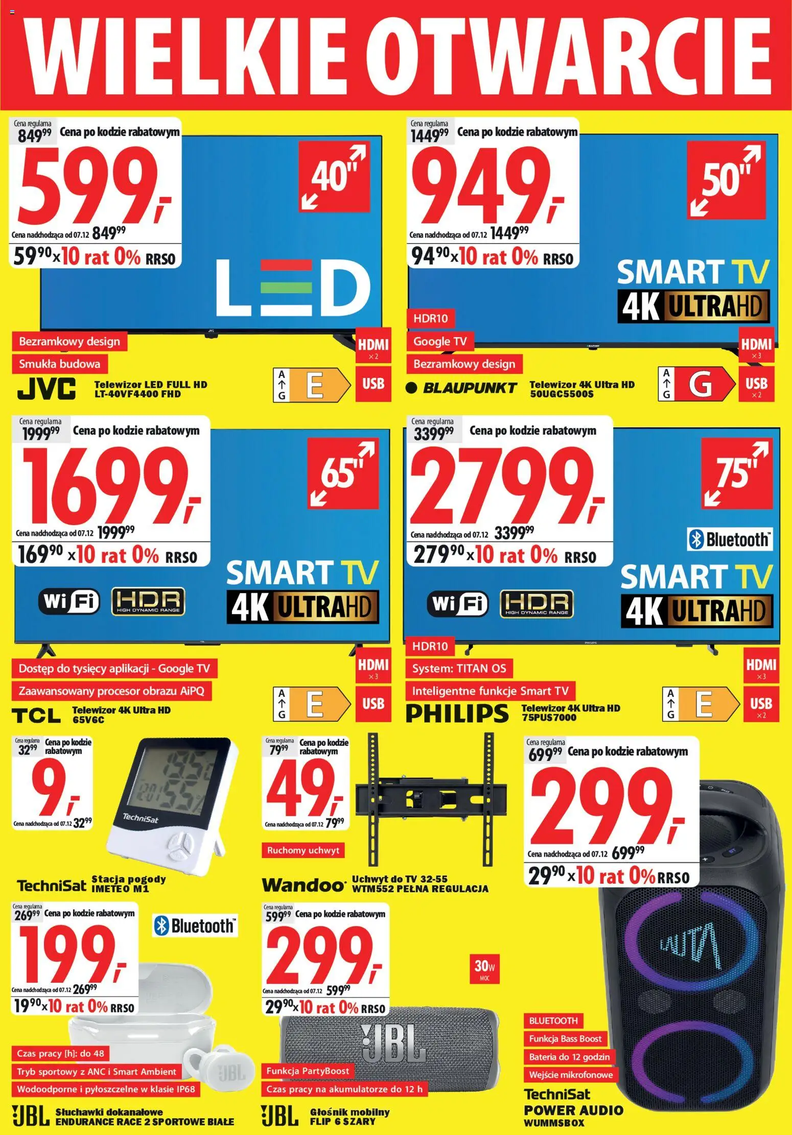 Mediaexpert Gazetka - Wielkie otwarcie Łódź  od 27.11.2025 | Strona: 2 | Produkty: Telewizor, Audio, Stacja pogody, Bateria