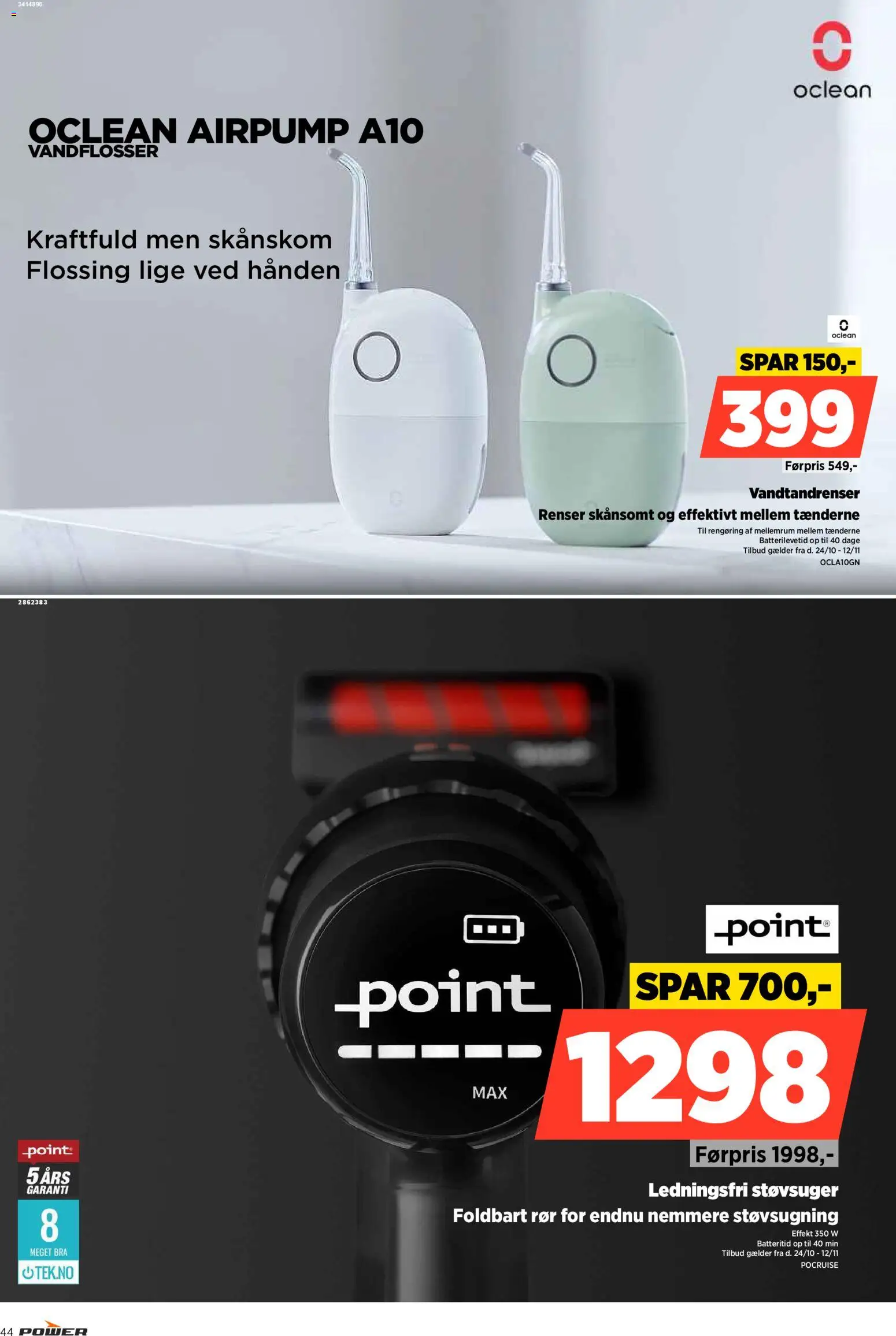 Power tilbudsavis – gyldig fra 24.10.2025 | Side: 44 | Produkter: Støvsuger