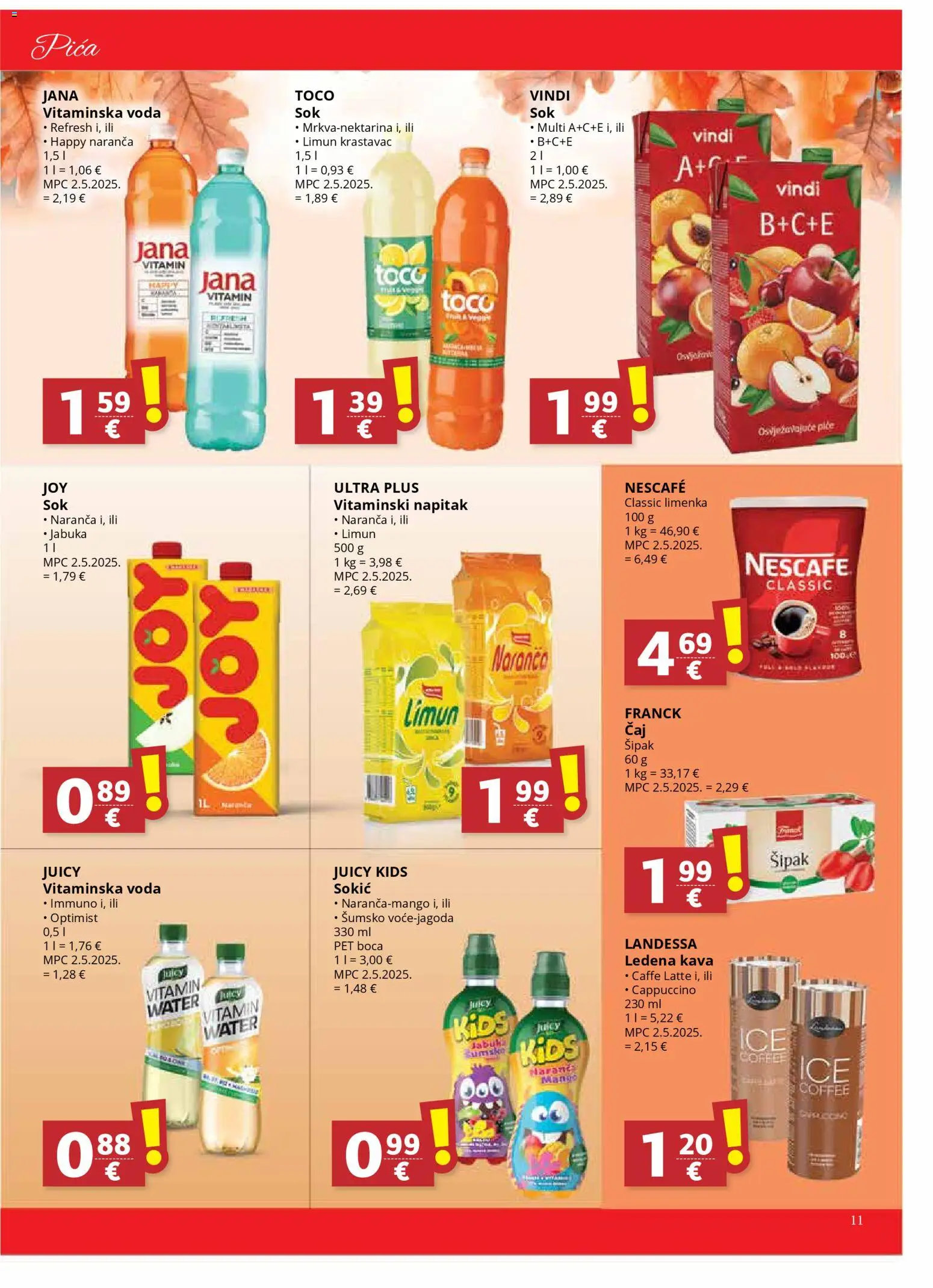 Djelo katalog | vrijedi od 19.11.2025 | Stranica: 11 | Proizvodi: Pica, Ledena kava, Limun, Cappuccino