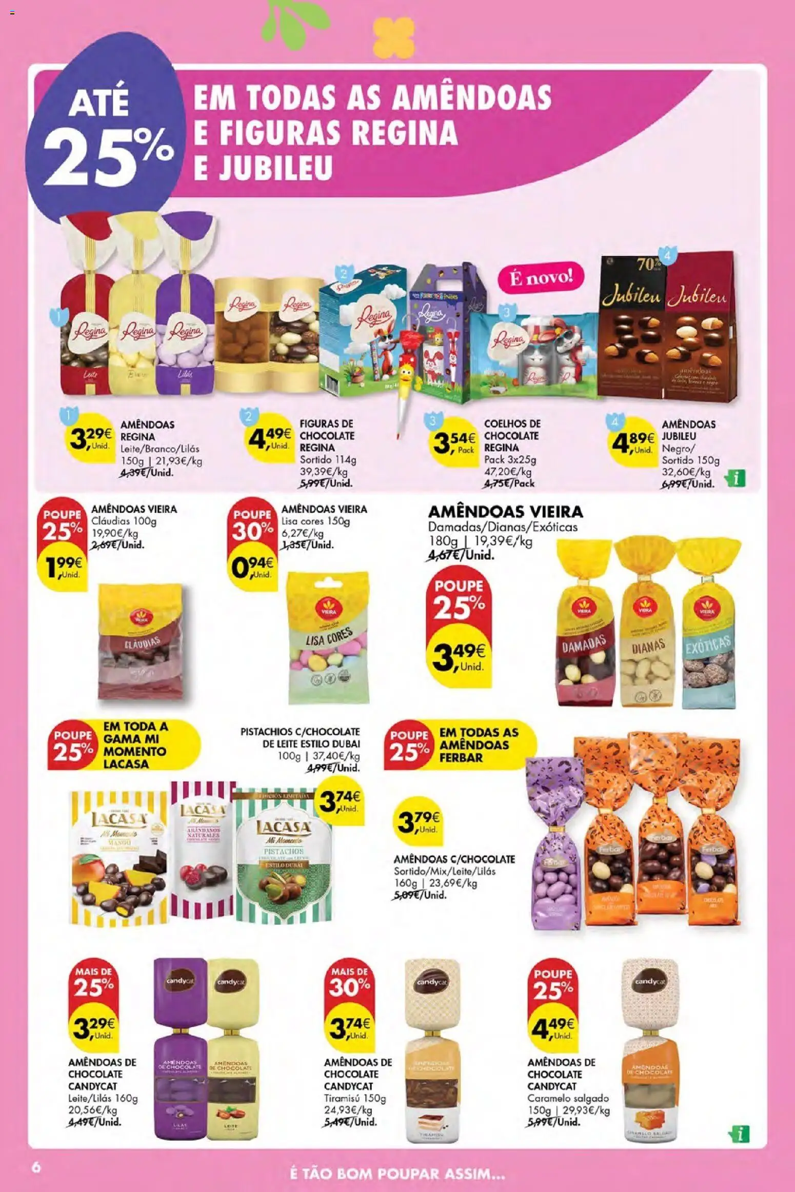Pingo Doce Poupe Esta Semana Açores │ válido de 19.03.2026 | Página: 6 | Produtos: Amêndoas, Leite, Chocolate