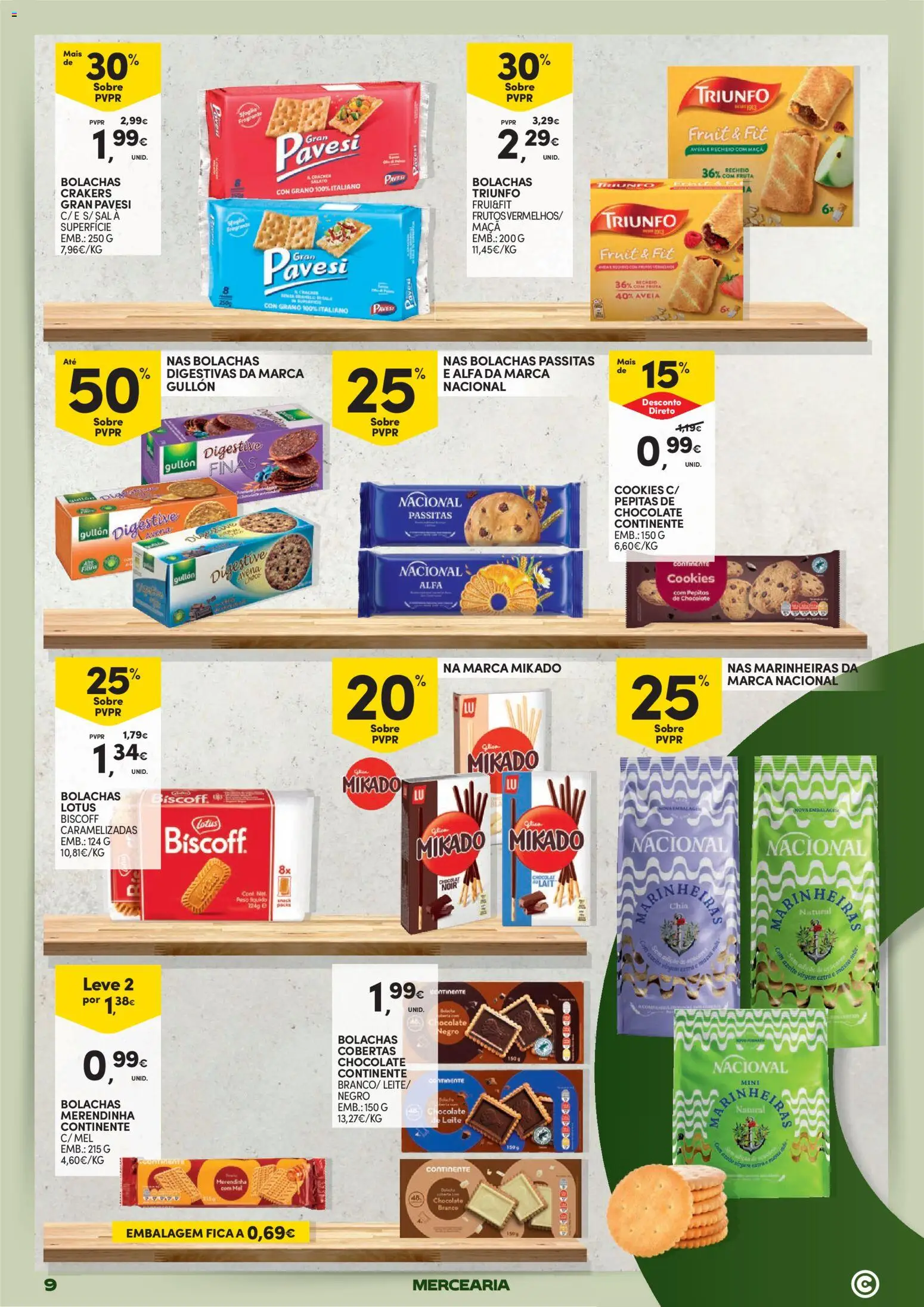 Continente Mercearia A sua despensa, a sua poupança │ válido de 21.04.2026 | Página: 9 | Produtos: Azeite, Bolachas, Maça, Mel