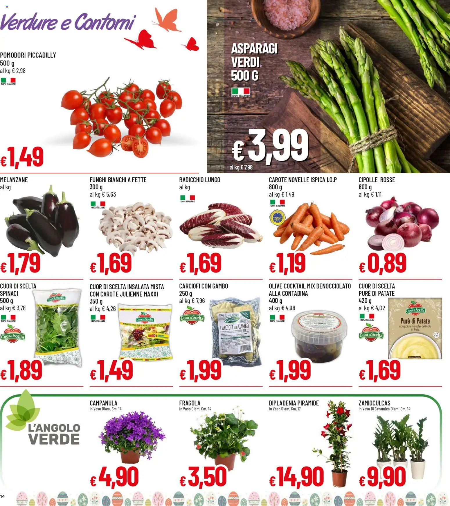 Volantino Famila del 26.03.2026 | Pagina: 14 | Prodotti: Olive, Pomodori, Melanzane, Asparagi