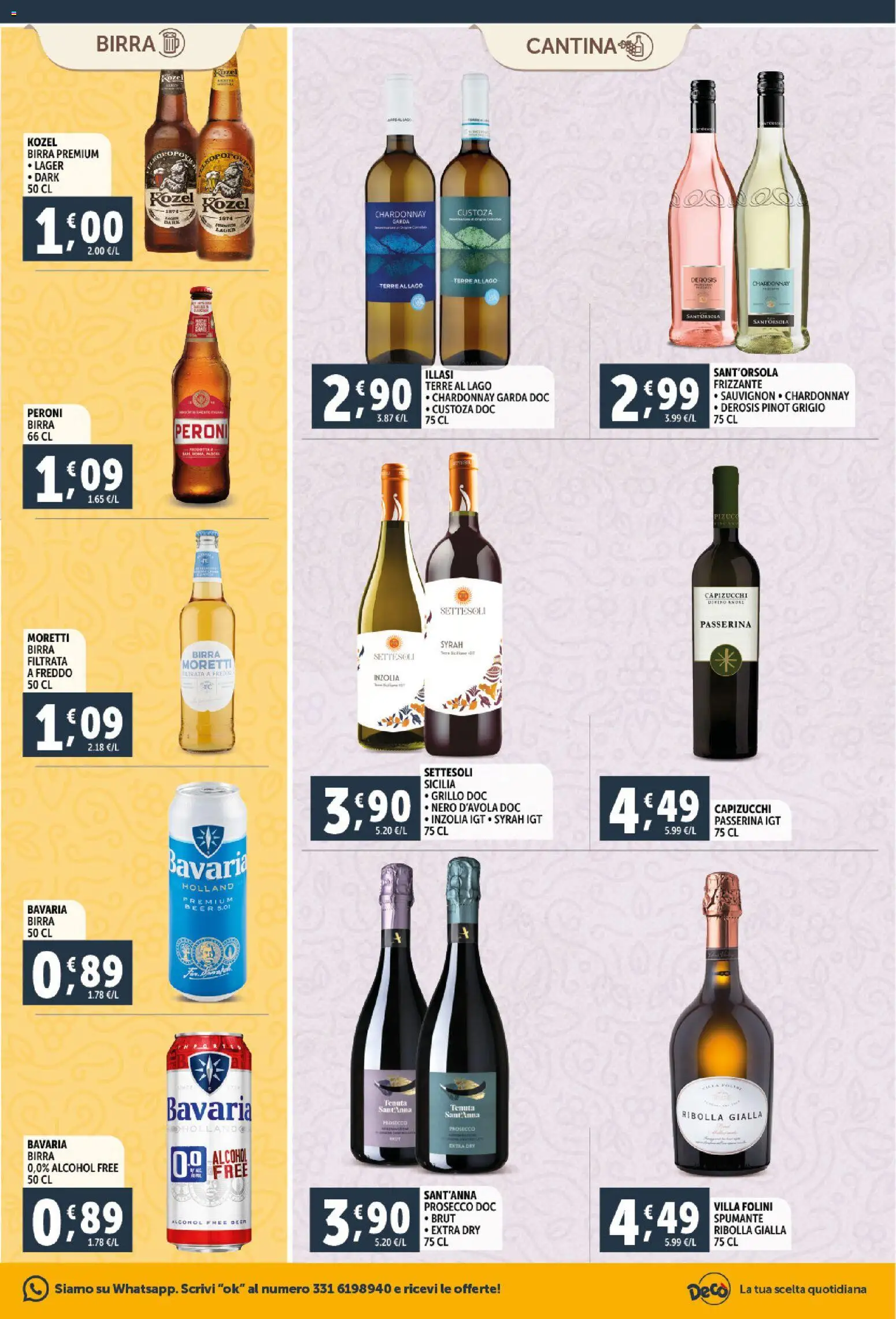 Volantino Decò del 23.02.2026 | Pagina: 15 | Prodotti: Birra, Prosecco, Birra Moretti, Spumante