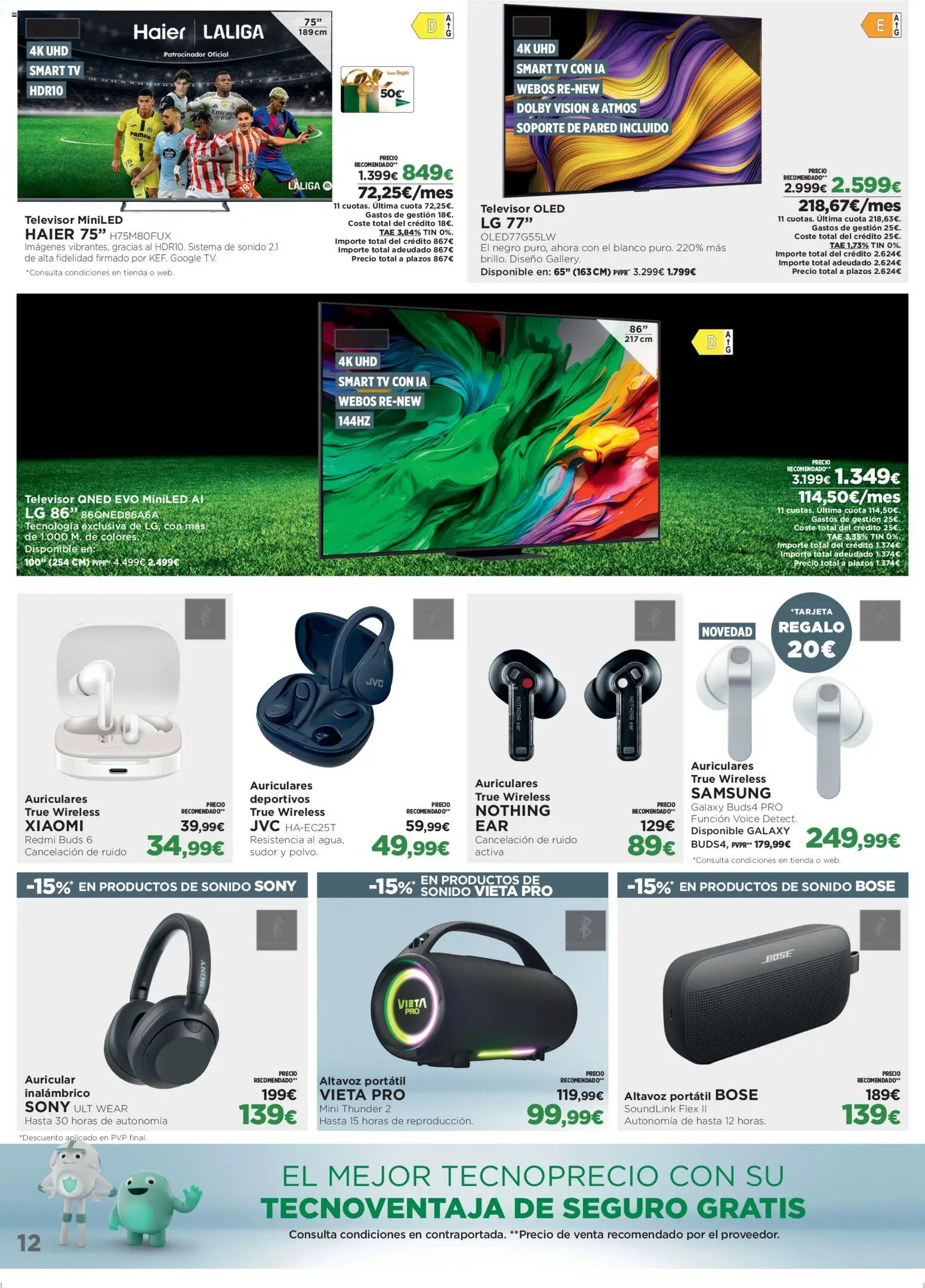 El Corte Inglés ofertas │ válido desde el 27.04.2026 | Página: 12 | Productos: Televisor, Auriculares, Altavoz