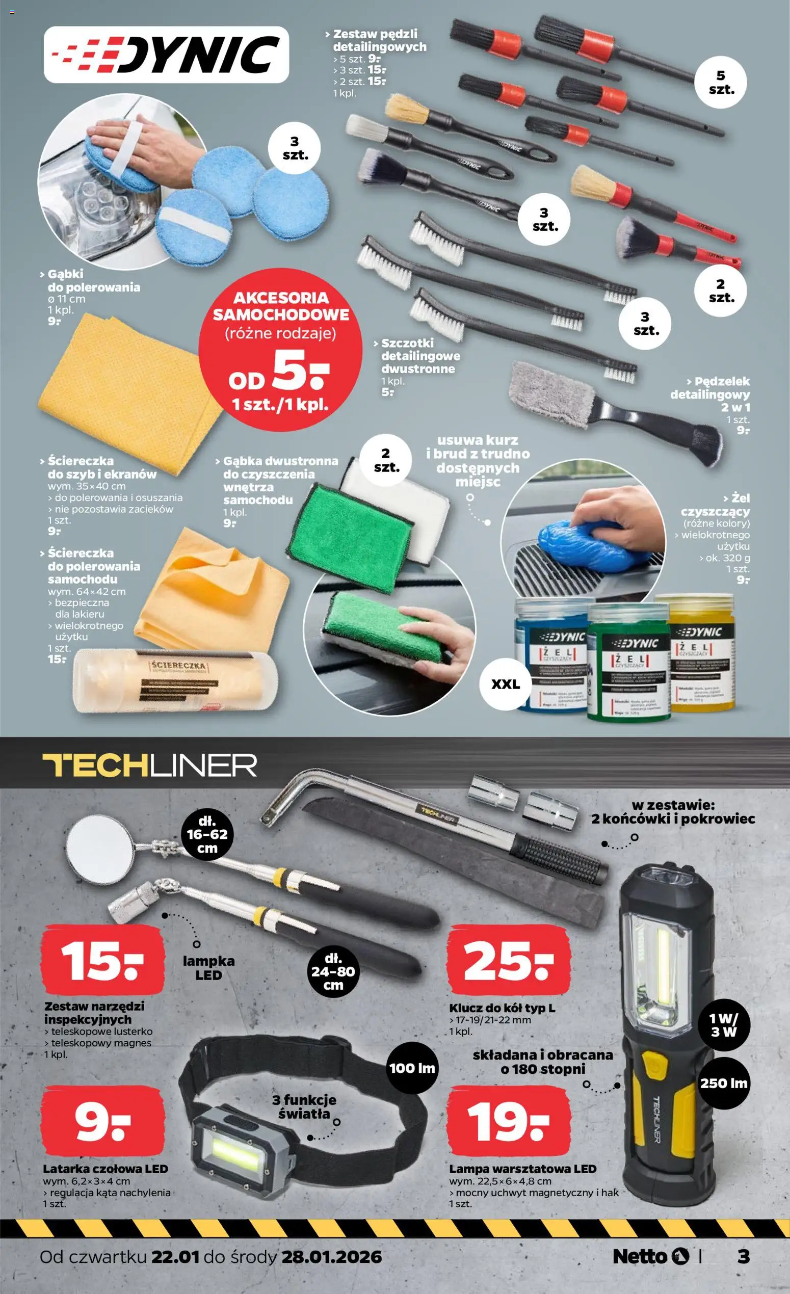 Netto gazetka - Non Food od 22.01.2026 | Strona: 3 | Produkty: Lampa warsztatowa, Lampa, Gąbka, Latarka czołowa