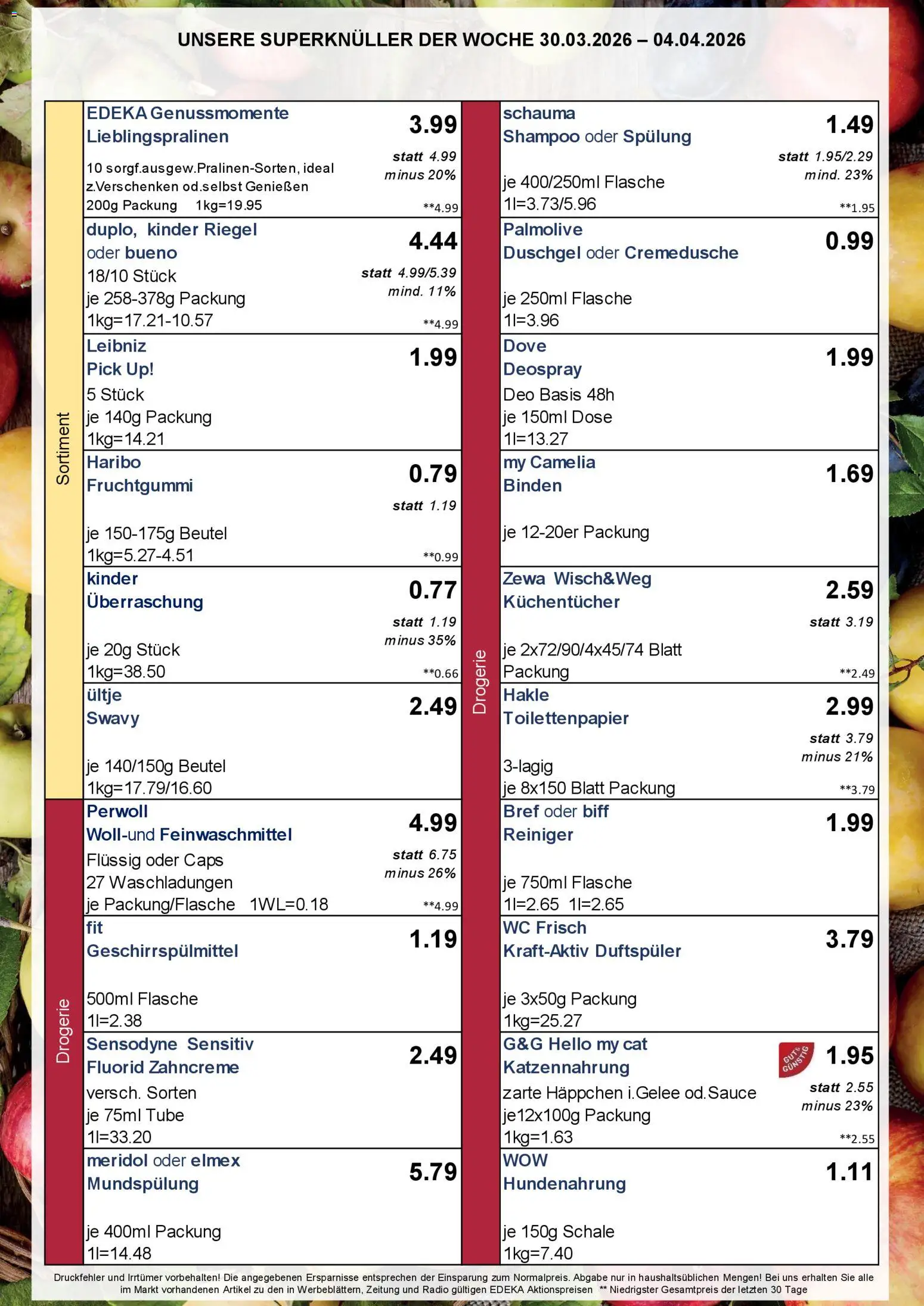 Simmel Bayern – gültig ab 30.03.2026 | Seite: 3 | Produkte: Schauma shampoo, Zewa, Wc frisch, Deospray