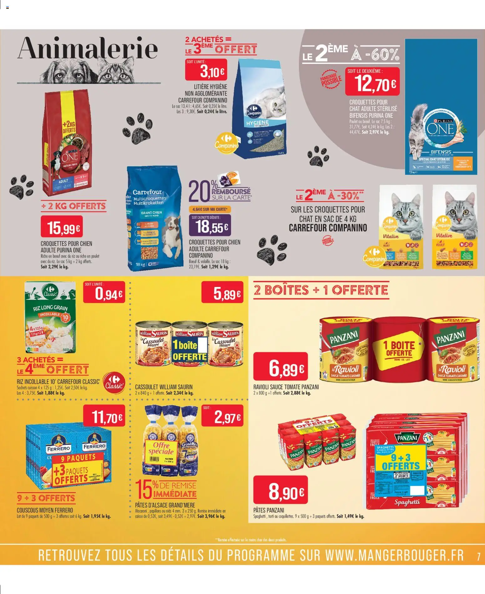 {H1} | Page: 7 | Produits: Spaghetti, Litière, Croquettes pour chien, Pâtes