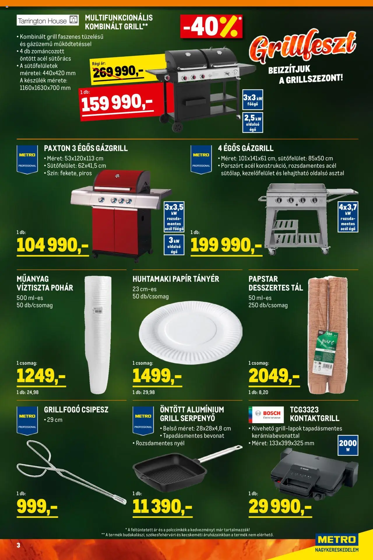 Metro akciós ujság - amely érvényes a következő dátumtól: 01.07.2025 | Oldal: 3 | Termékek: Kontaktgrill, Grill, Serpenyő, Tányér