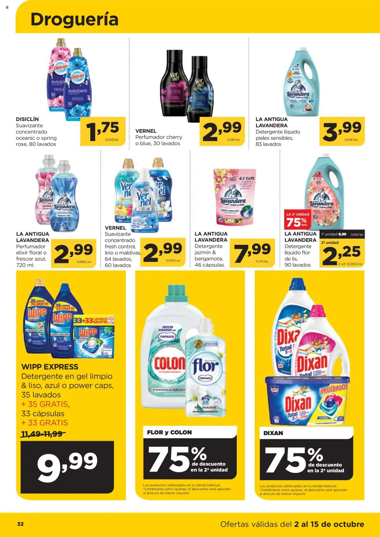 Alimerka folleto Castilla y León │ válido desde el 02.10.2025 | Página: 32 | Productos: Detergente, Detergente líquido, Suavizante
