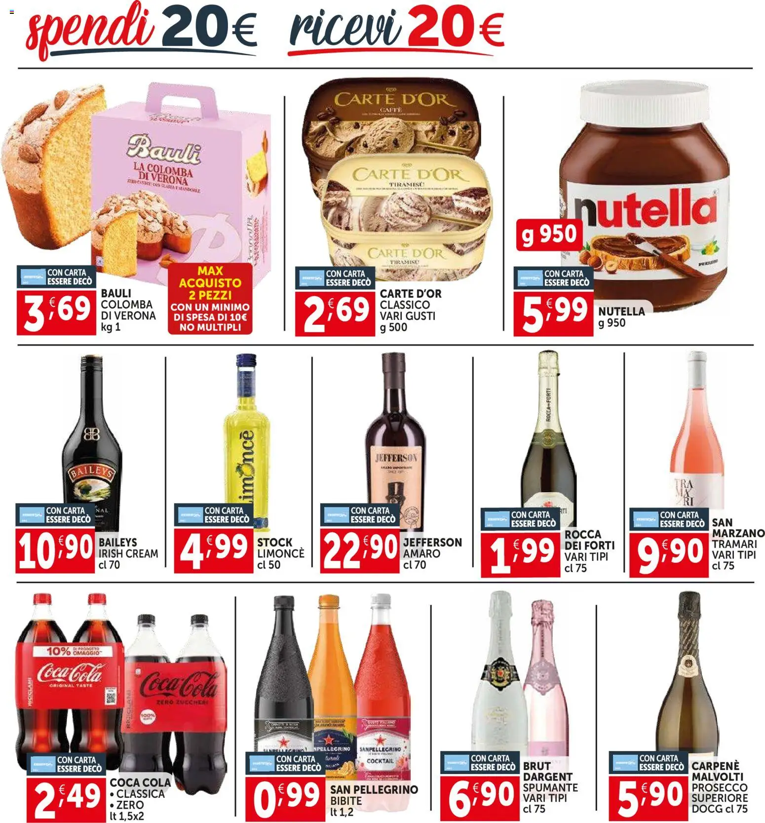 Volantino Decò del 27.03.2026 | Pagina: 2 | Prodotti: Prosecco, Nutella, Amaro, Coca Cola