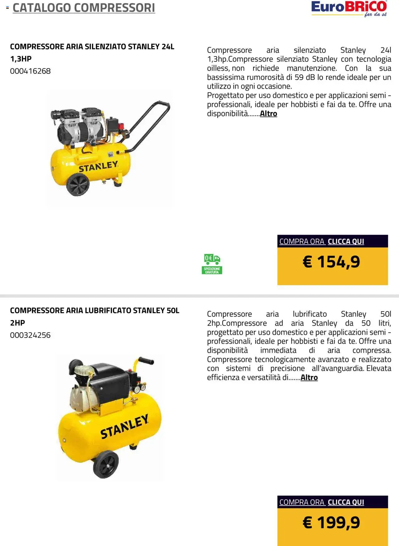 Volantino Eurobrico del 23.07.2025 | Pagina: 20 | Prodotti: Compressore