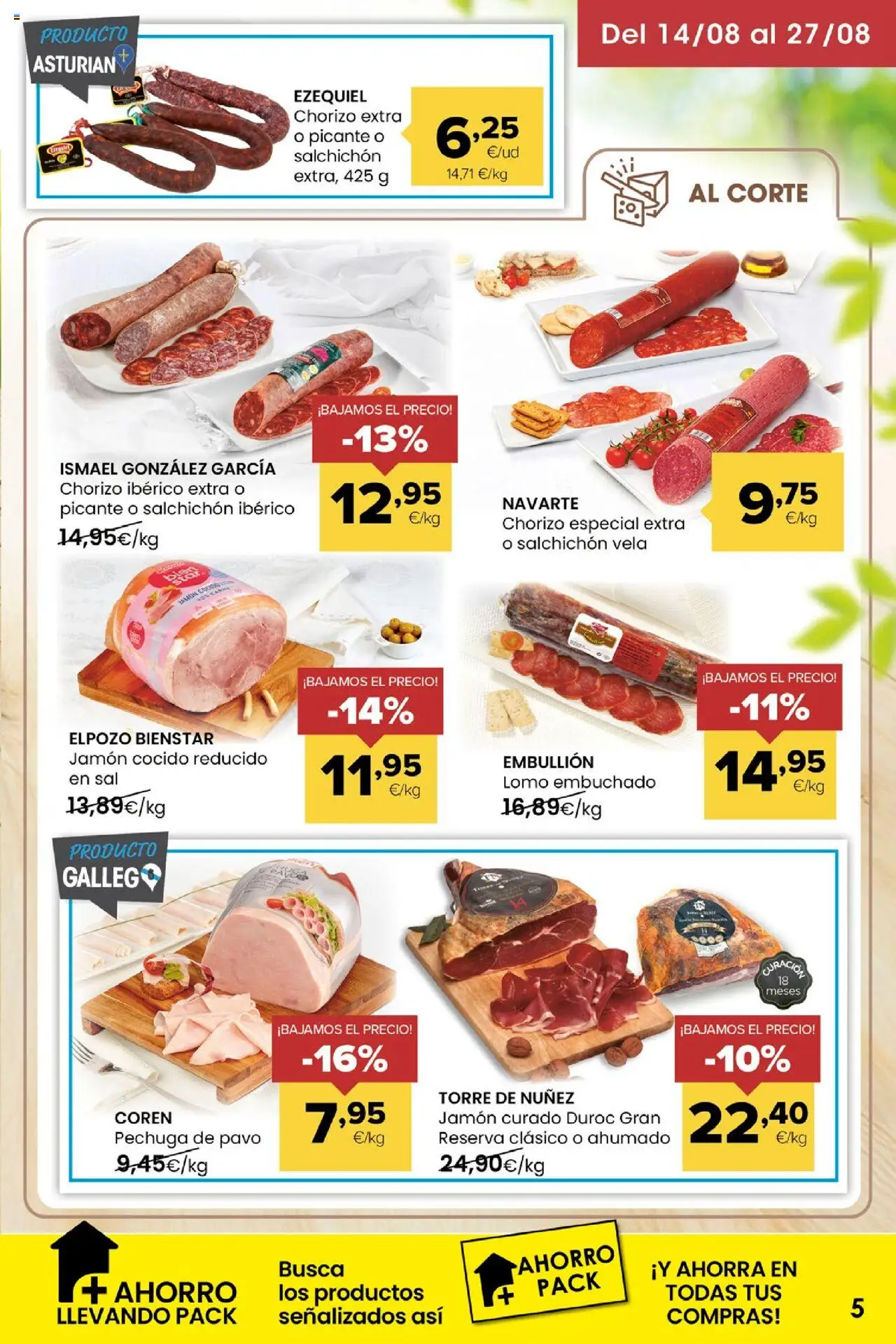 Eroski - Miramos por ti │ válido desde el 14.08.2025 | Página: 5 | Productos: Jamón, Jamón cocido, Vela