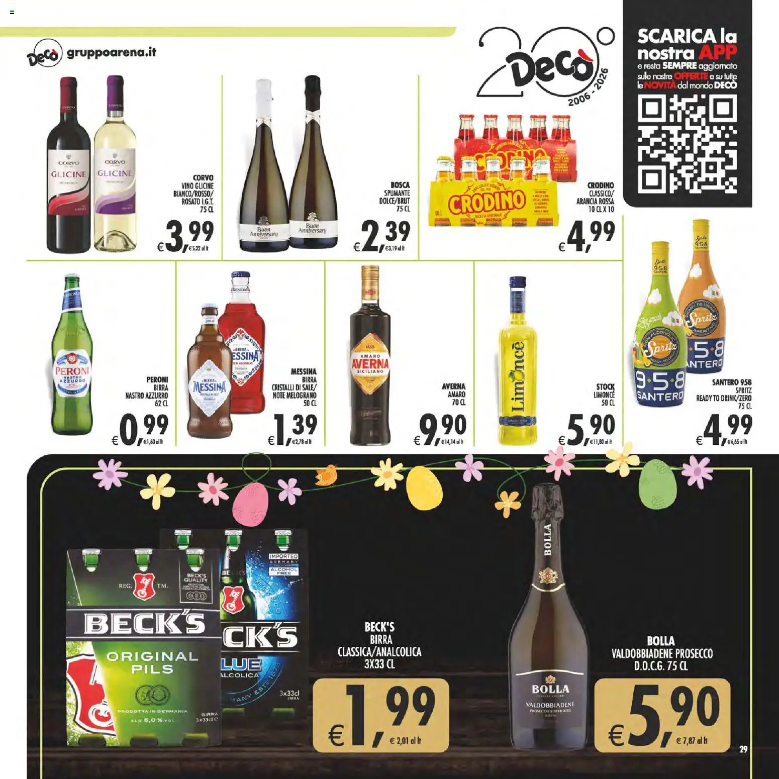Volantino Decò del 27.03.2026 | Pagina: 29 | Prodotti: Prosecco, Vino, Spumante, Arancia