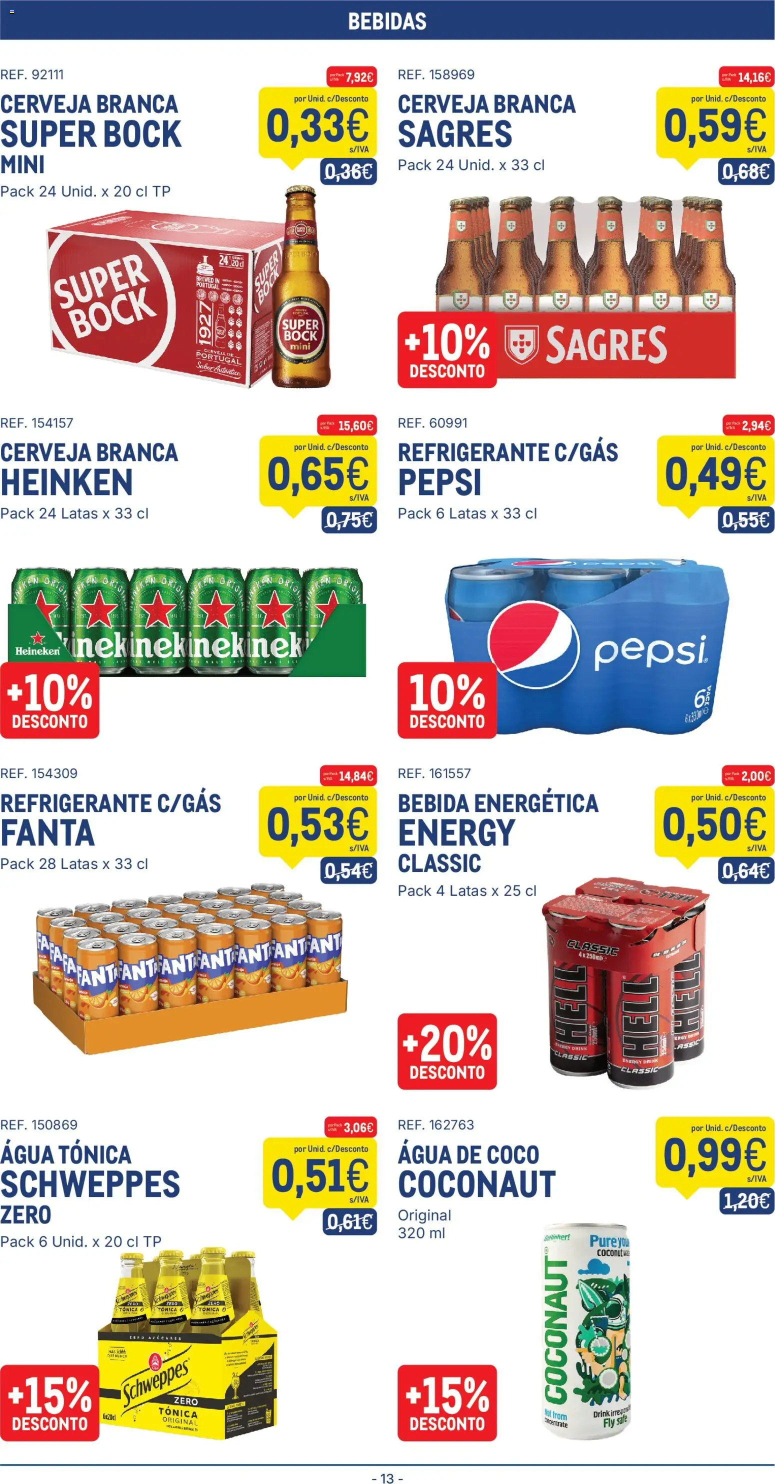 Makro folheto │ válido de 17.02.2026 | Página: 13 | Produtos: Agua, Refrigerante, Super bock, Cerveja