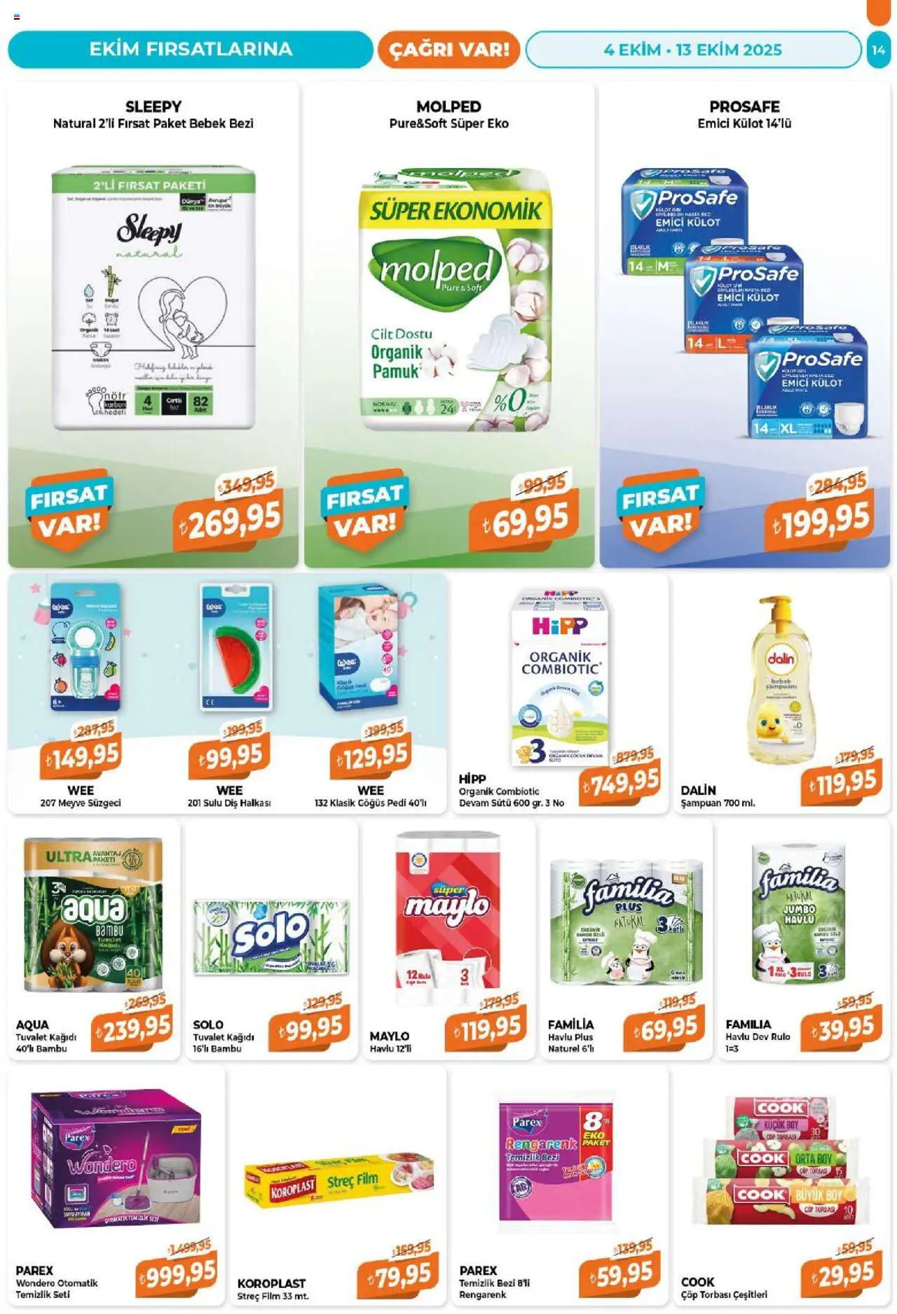 Çağrı Market Katalog - 04.10.2025 tarihinden itibaren geçerlidir | Sayfa: 14 | Ürünler: Çöp torbası, Tuvalet, Külot, Tuvalet kağıdı