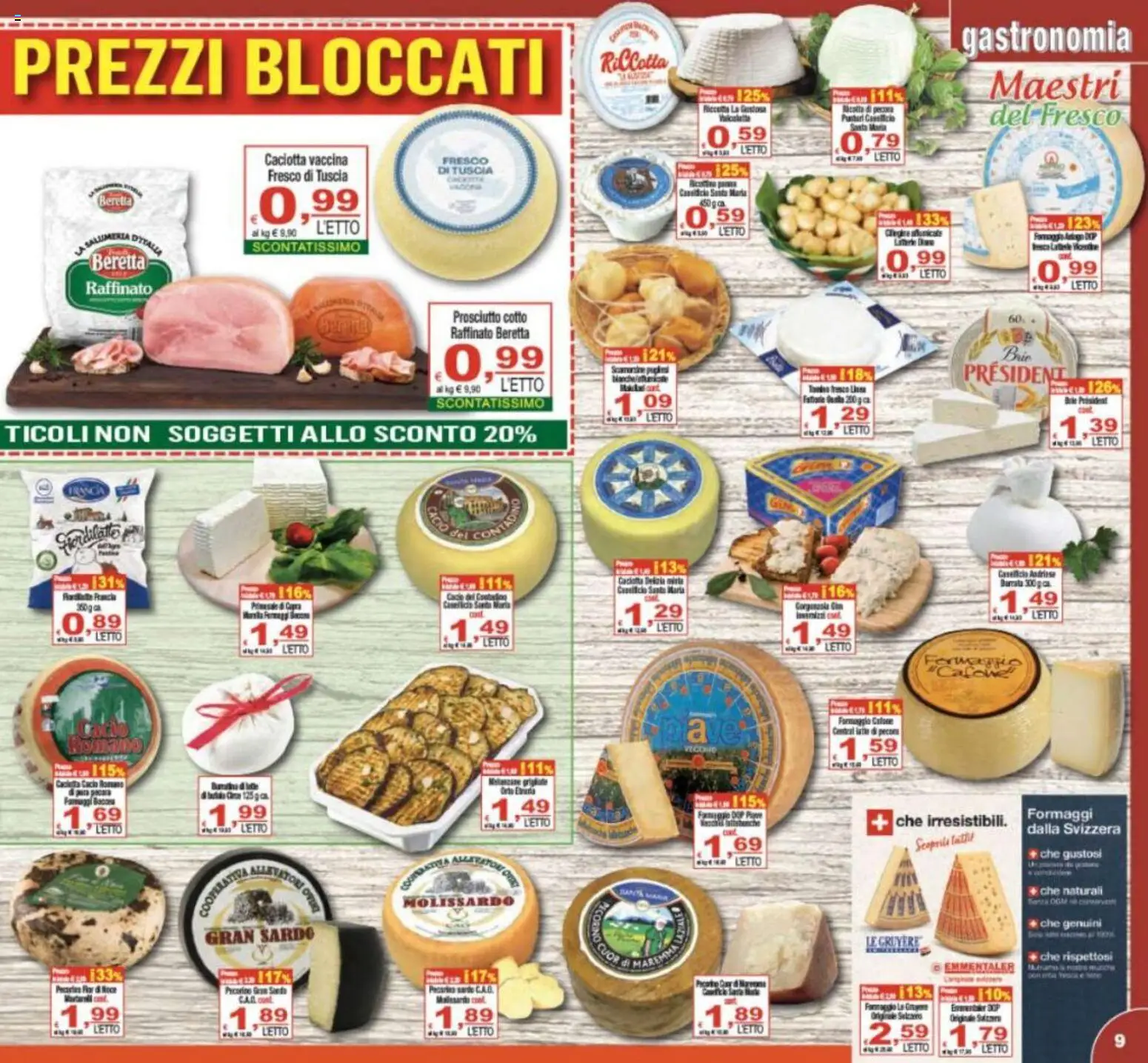 Volantino CTS del 25.02.2026 | Pagina: 9 | Prodotti: Prosciutto Cotto, Formaggio, Prosciutto, Letto