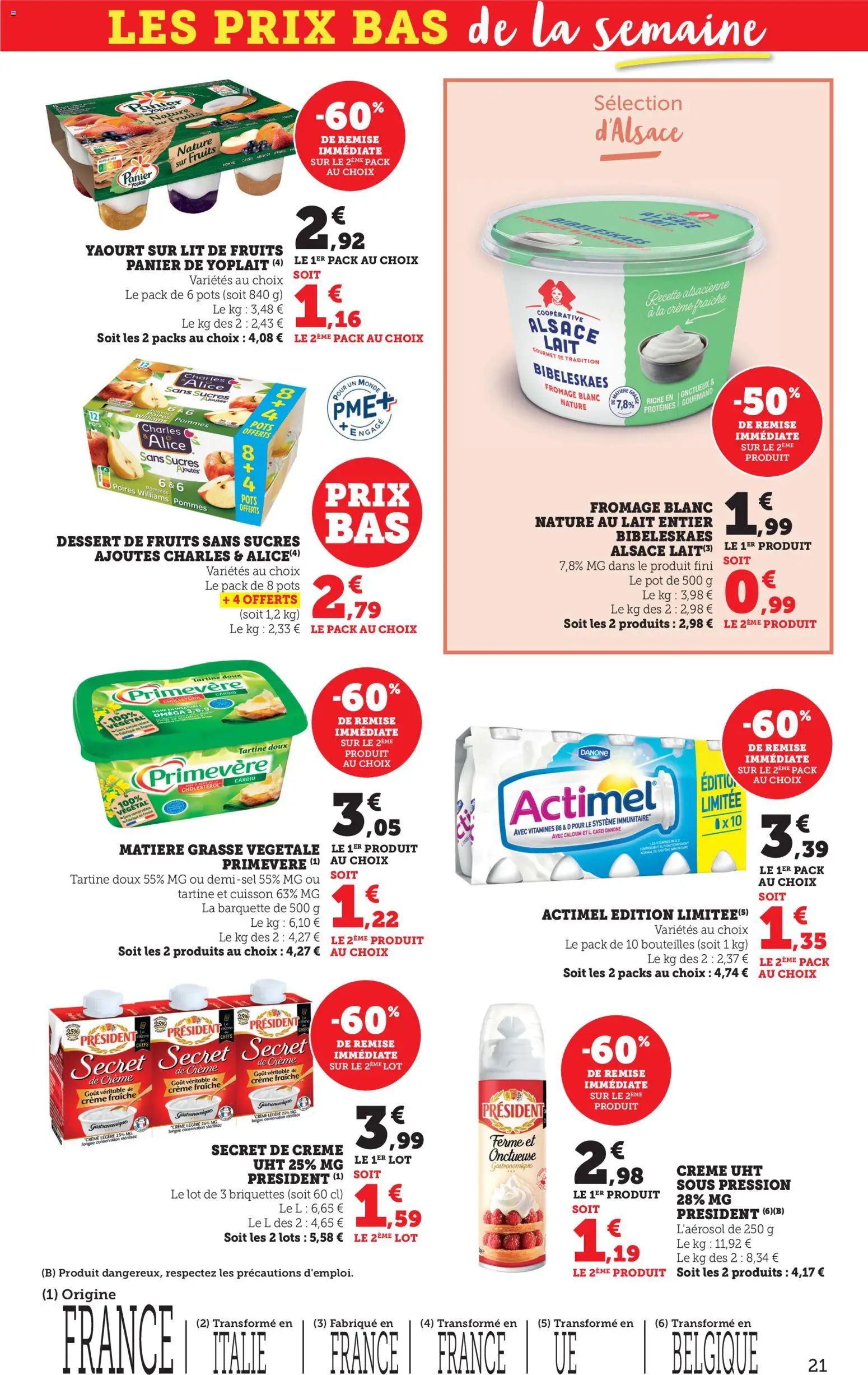 {H1} | Page: 21 | Produits: Pomme, Fromage blanc, Fromage, Crème