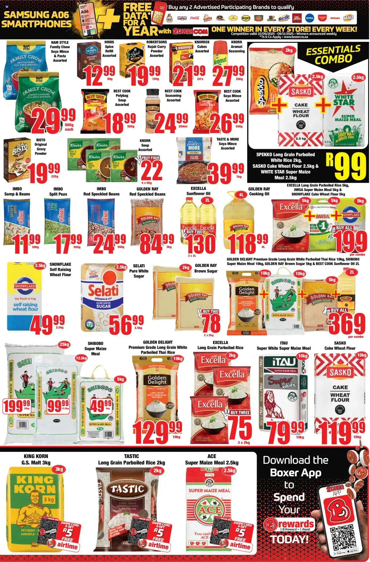 New Boxer catalogue – valid from 22.09.2025 | Page: 9 | Products: Data, Beans, Maize meal, Pasta