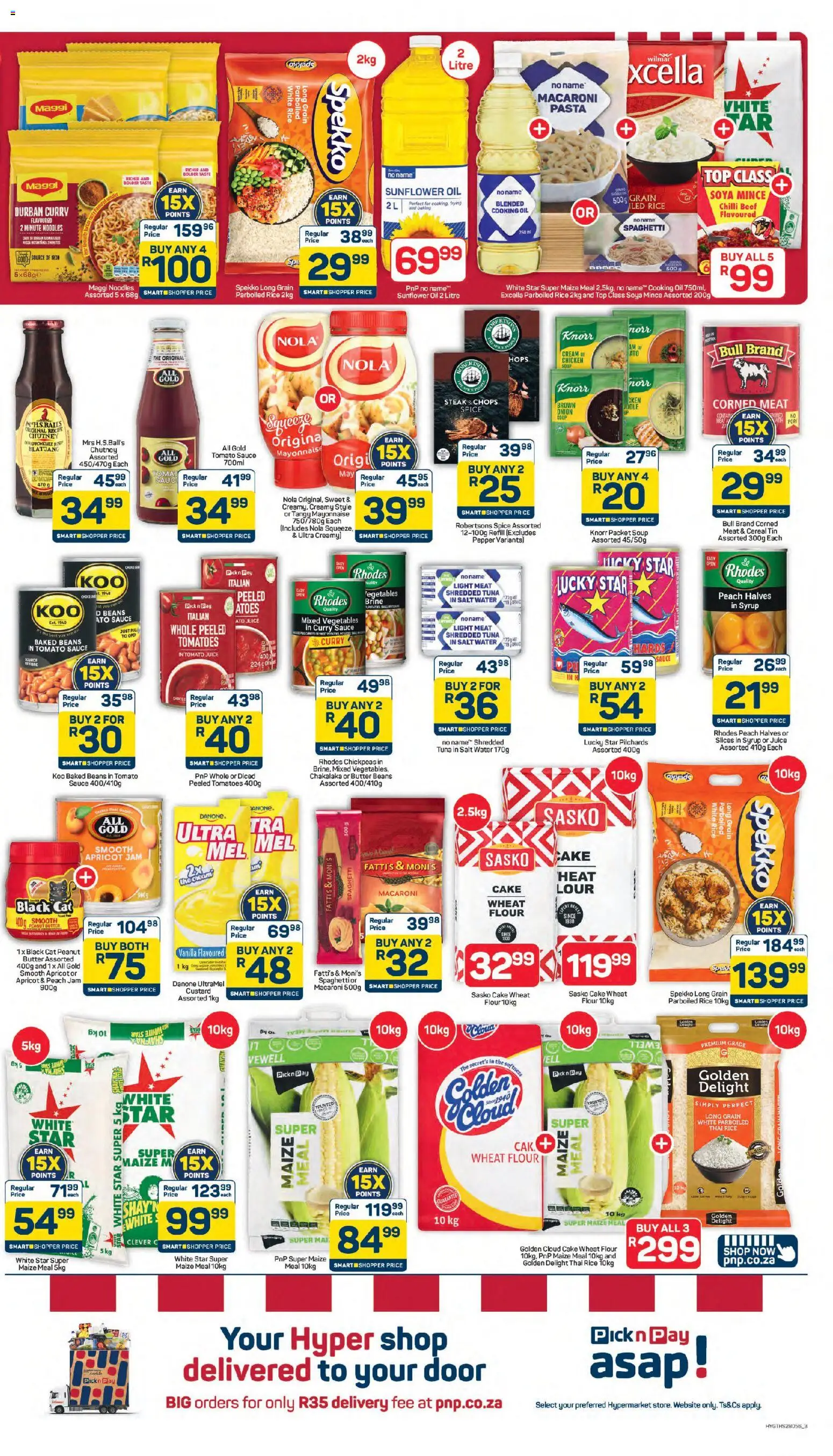 New Pick n Pay catalogue – valid from 24.04.2026 | Page: 3 | Products: Maize meal, Chicken, Soup, Chilli
