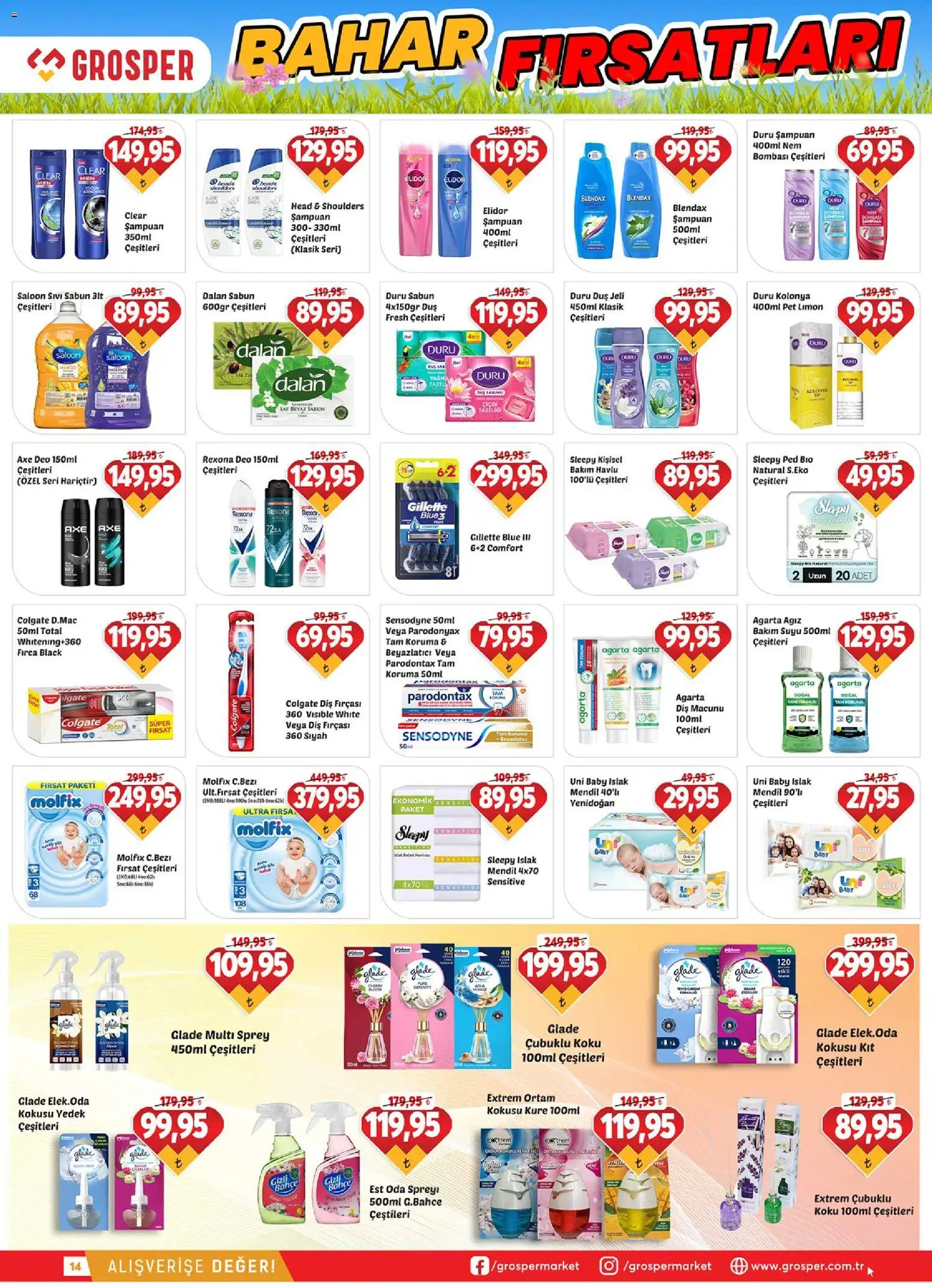 Grosper Katalog - 08.04.2026 tarihinden itibaren geçerlidir | Sayfa: 14 | Ürünler: Duş, Sabun, Duş jeli, Koku