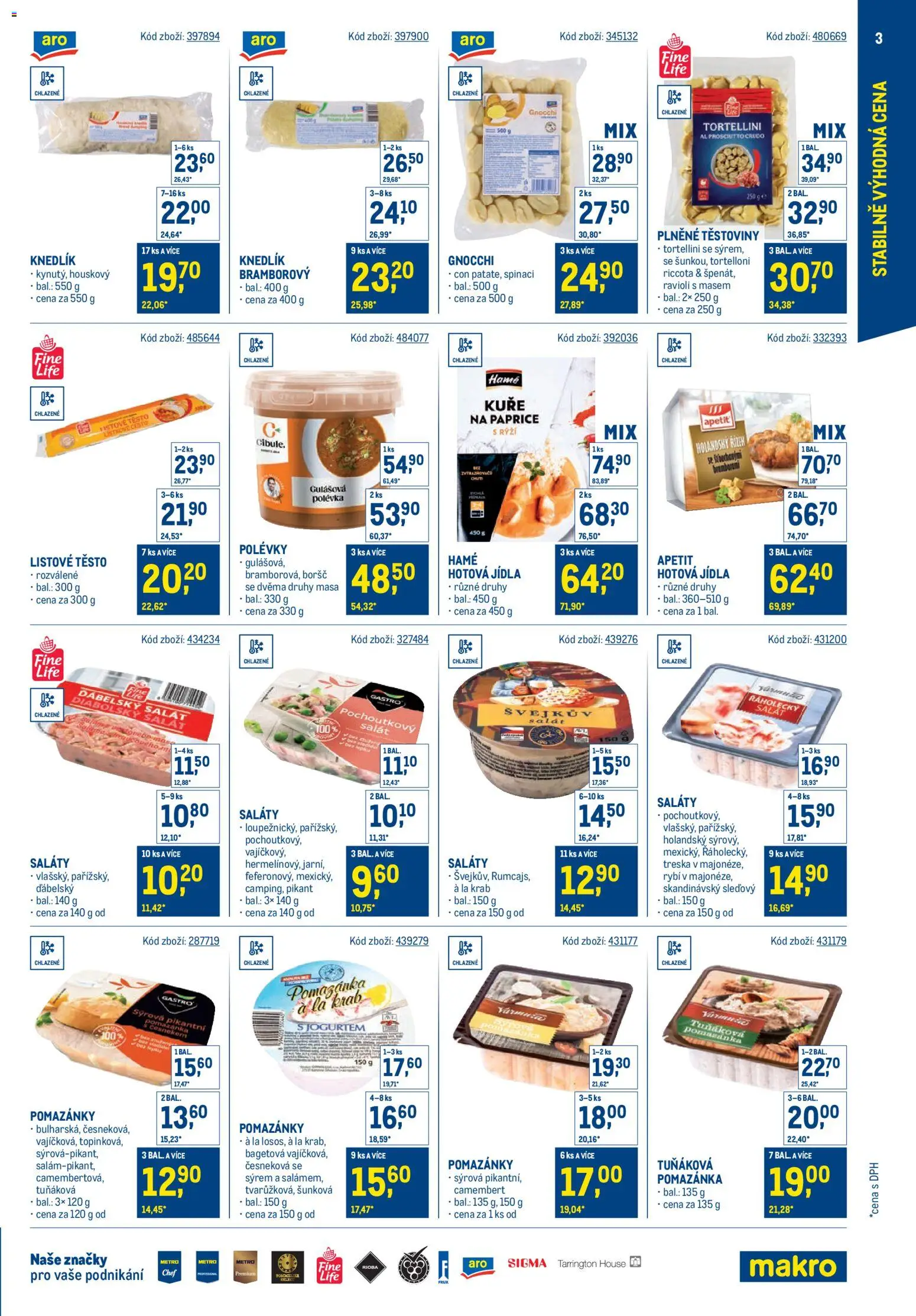 Makro leták - Stabilně výhodná cena - maloobchod od 24.09.2025 | Strana: 3 | Produkty: Treska, Tuňáková pomazánka, Pomazánka, Ravioli