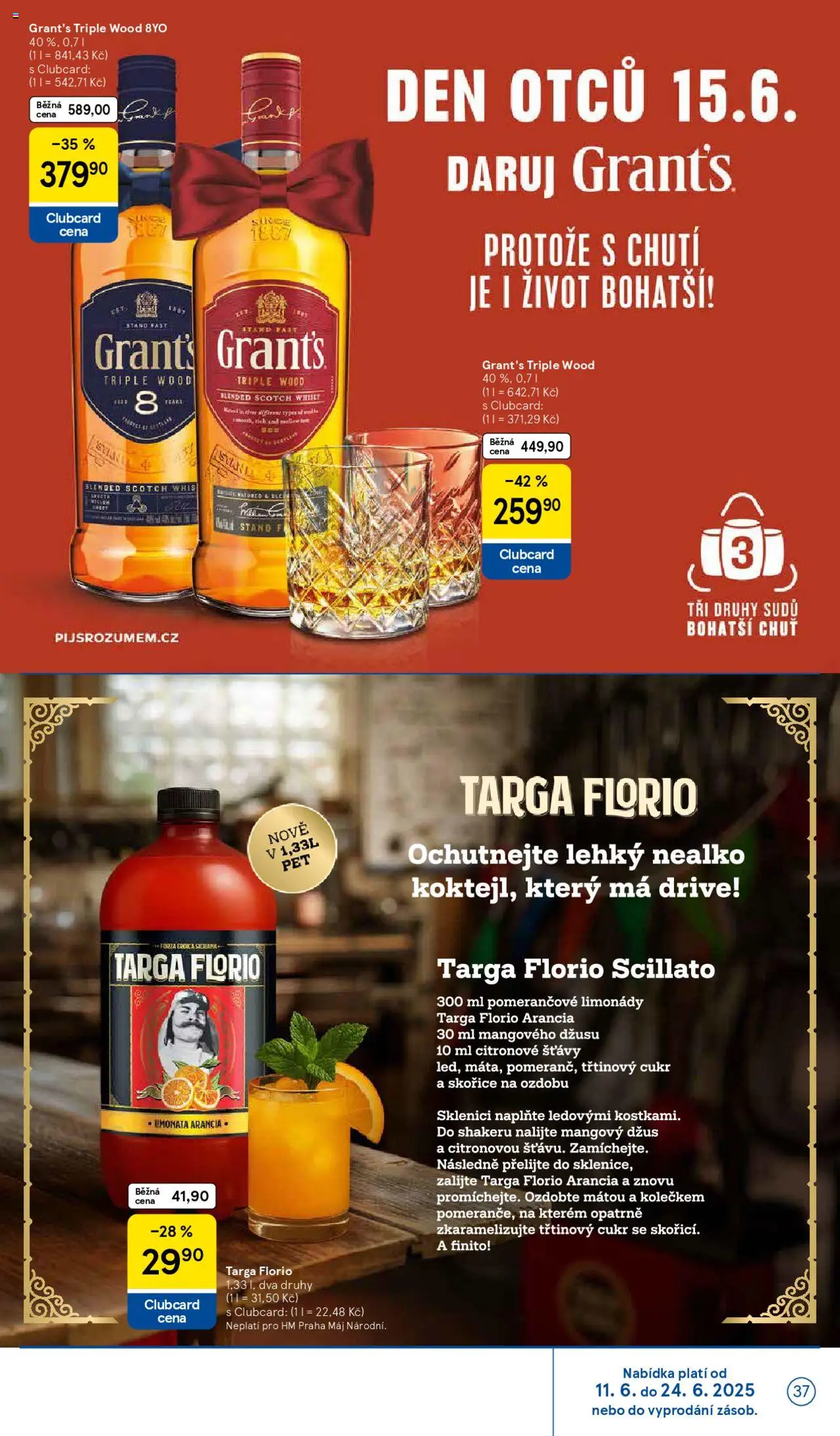 Tesco leták - Hypermarket od 11.06.2025 | Strana: 37 | Produkty: Džus, Třtinový cukr, Whisky, Cukr