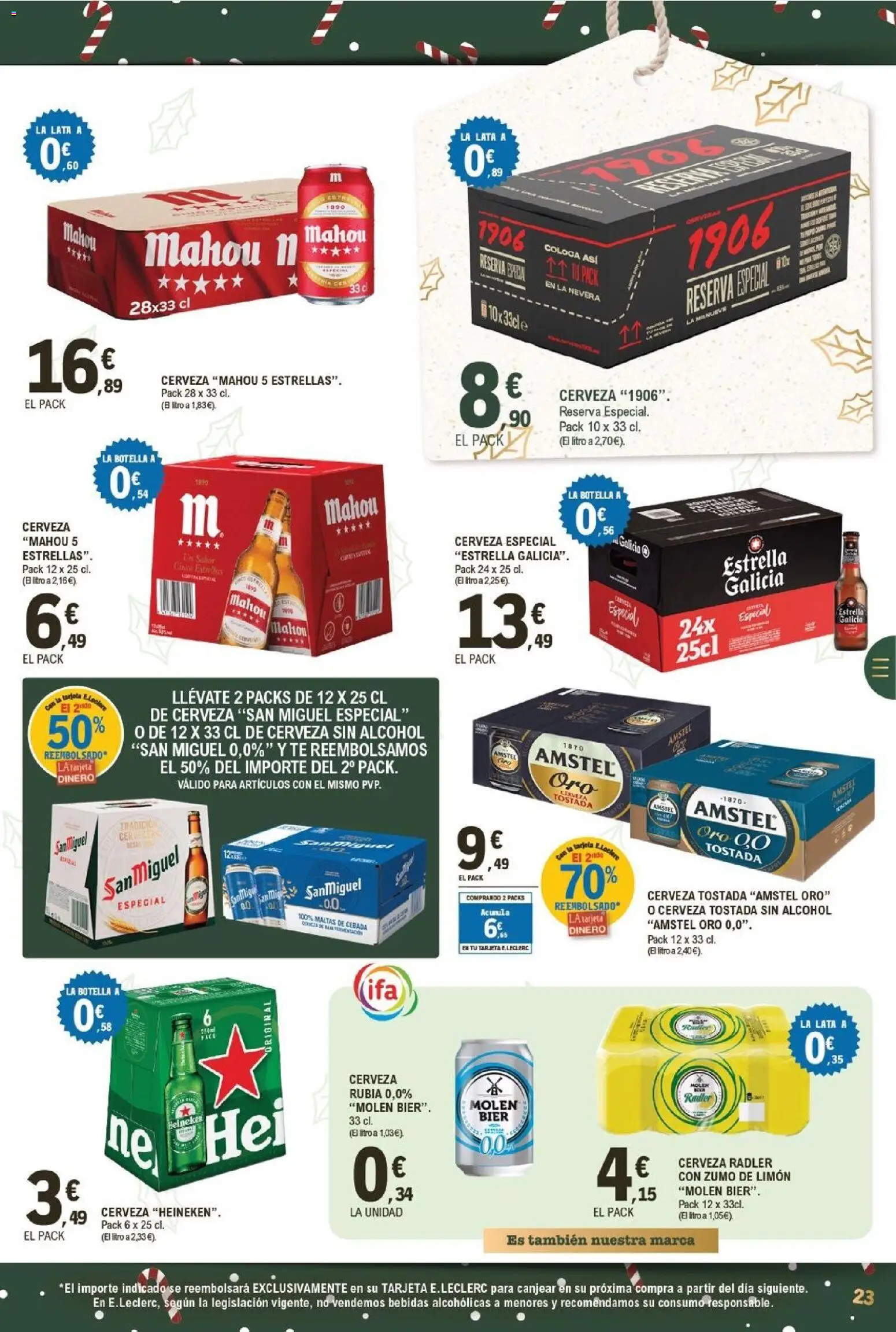 E.Leclerc folleto │ válido desde el 03.12.2025 | Página: 23 | Productos: Cerveza, Ροζ πιπέρι, Té, Nevera