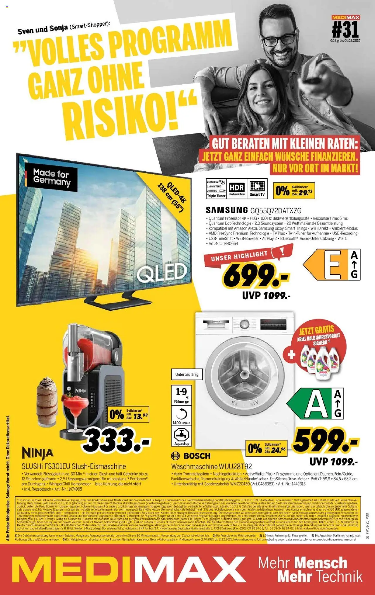 Medimax - MEDIMAX: Aktuelle Angebote - gültig ab dem 26.07.2025 | Seite: 1 | Produkte: Waschmaschine, Samsung, Smart TV, Soundsystem