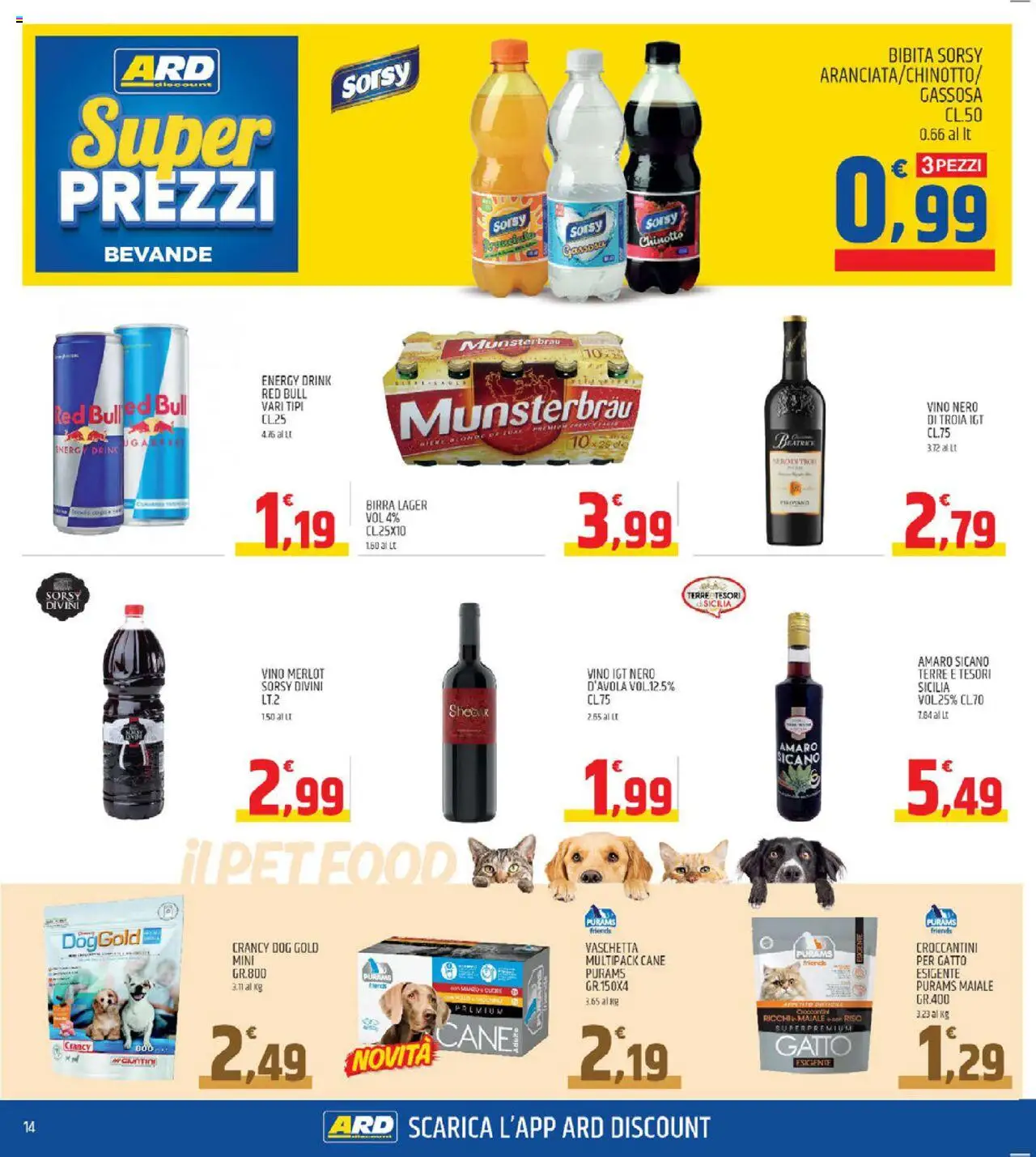 Volantino ARD Discount del 02.10.2025 | Pagina: 14 | Prodotti: Birra, Riso, Chinotto, Vino