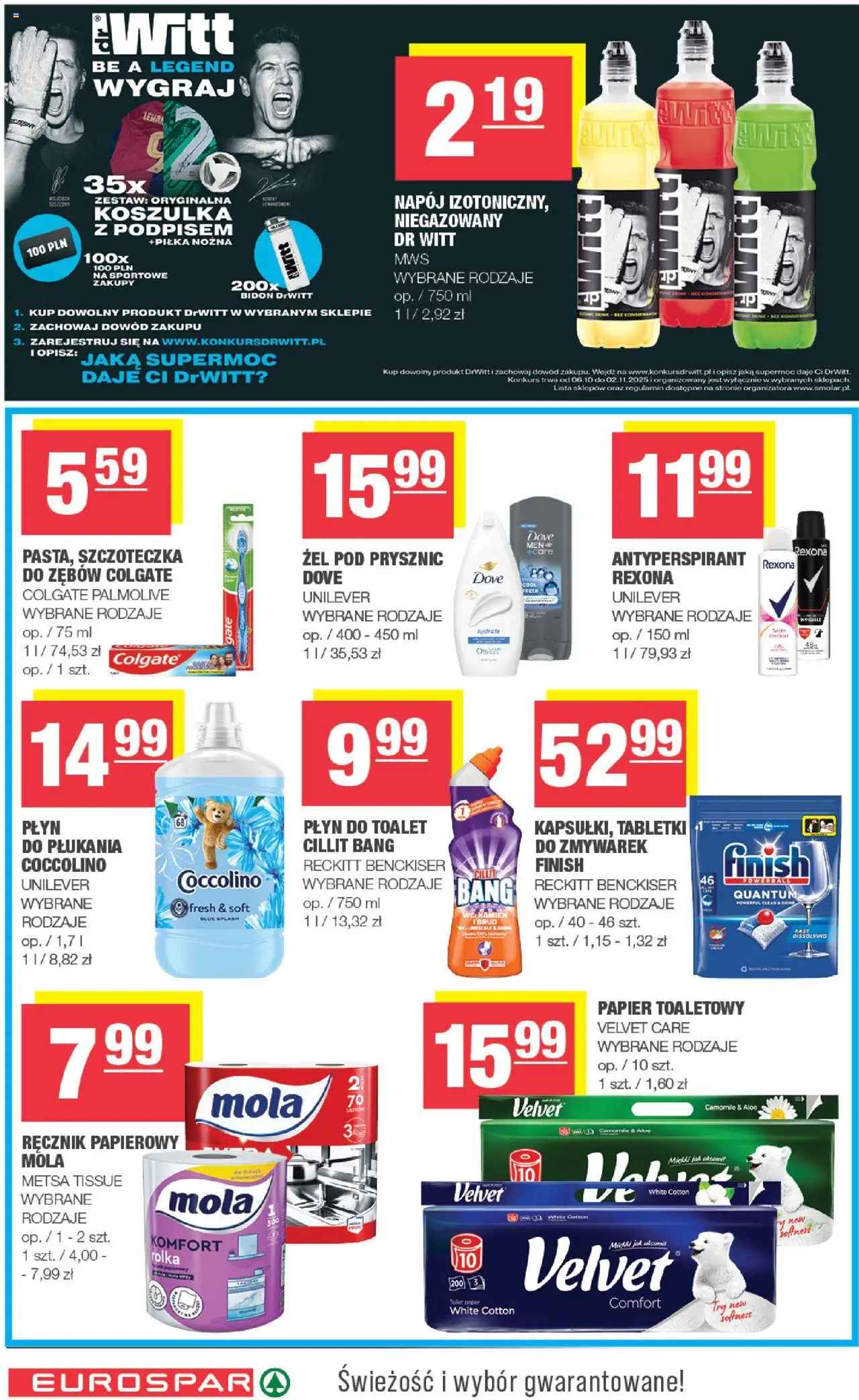 Spar Gazetka - Eurospar od 08.10.2025 | Strona: 14 | Produkty: Żel pod prysznic, Antyperspirant, Finish, Ręcznik papierowy