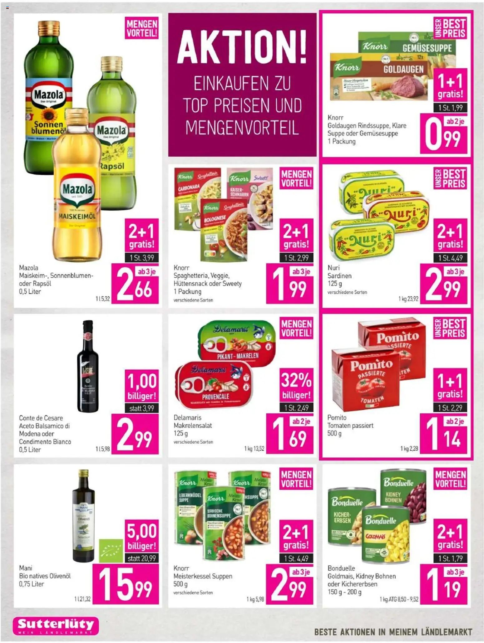 Sutterlüty Flugblatt gültig ab 26.03.2026 | Seite: 20 | Produkte: Erbsen, Tomaten