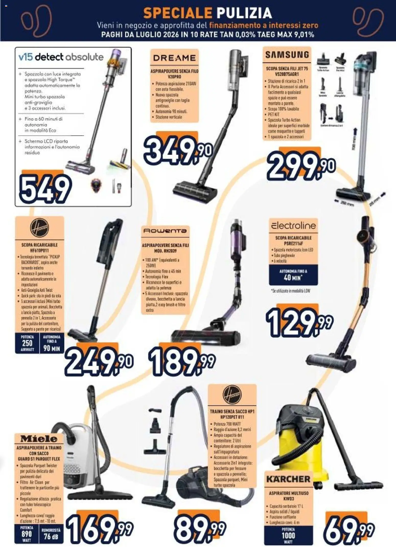 Volantino Unieuro del 03.04.2026 | Pagina: 13 | Prodotti: Aspirapolvere senza fili, Tubo, Aspirapolvere, Miele