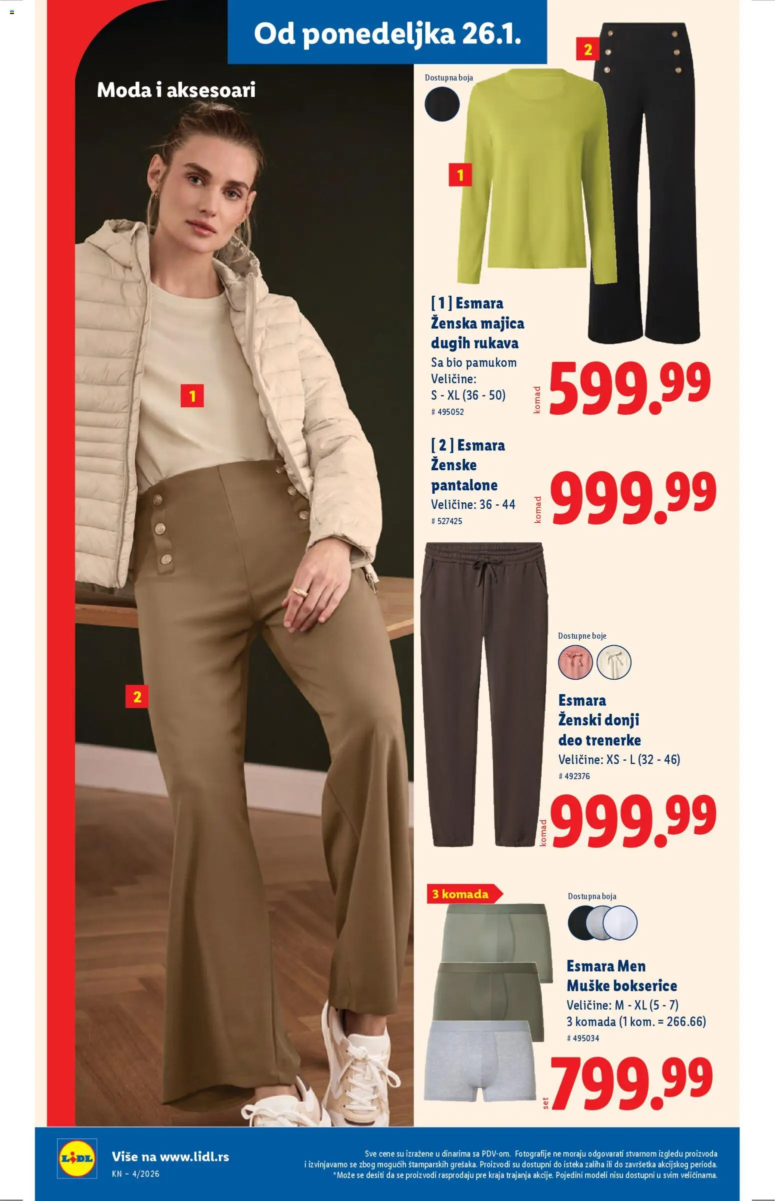 Lidl katalog - važi od 22.01.2026 | Strana: 66 | Proizvode: Trenerke, Ženske pantalone, Pantalone, Bokserice