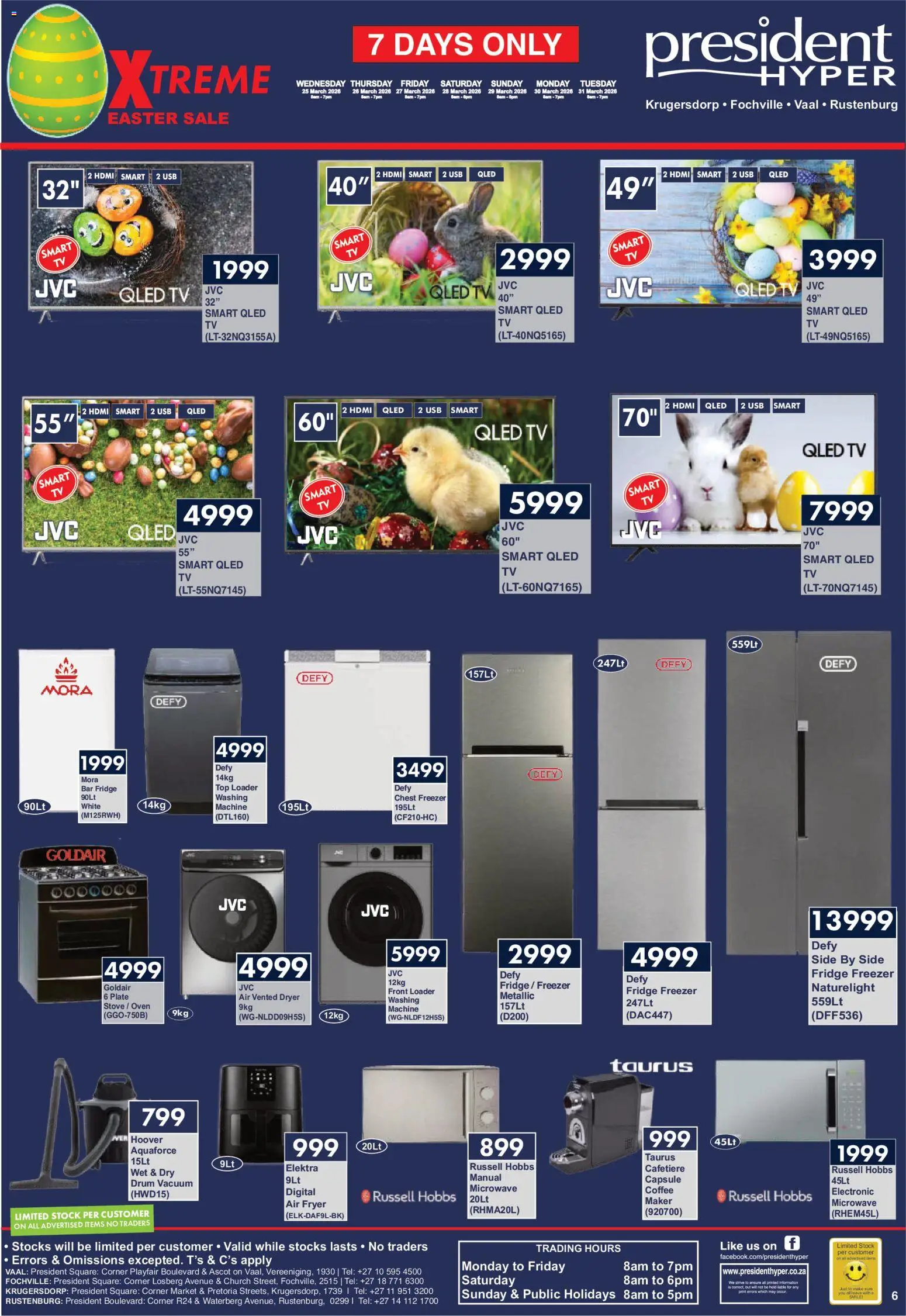 New President Hyper catalogue – valid from 25.03.2026 | Page: 6 | Products: Washing machine, Fryer, Microwave, Chest freezer