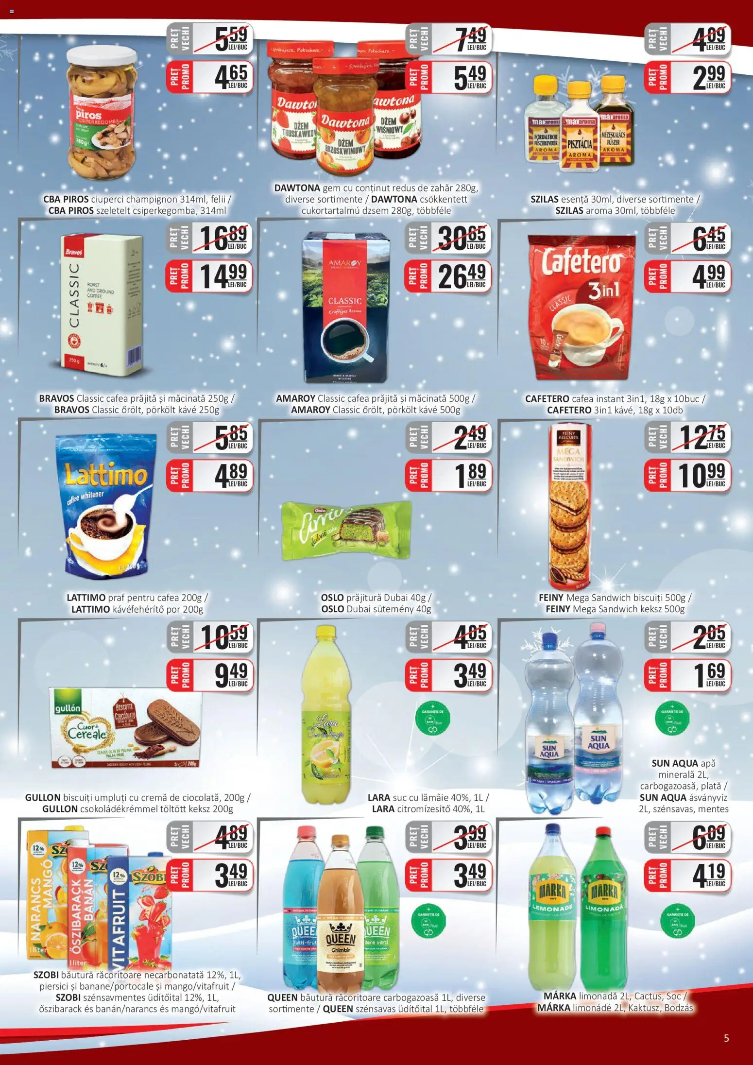 Noul catalog CBA – valabil de la 03.01.2026 | Pagină: 5 | Produse: Sıcak su torbası, Cafea, Suc, Apă