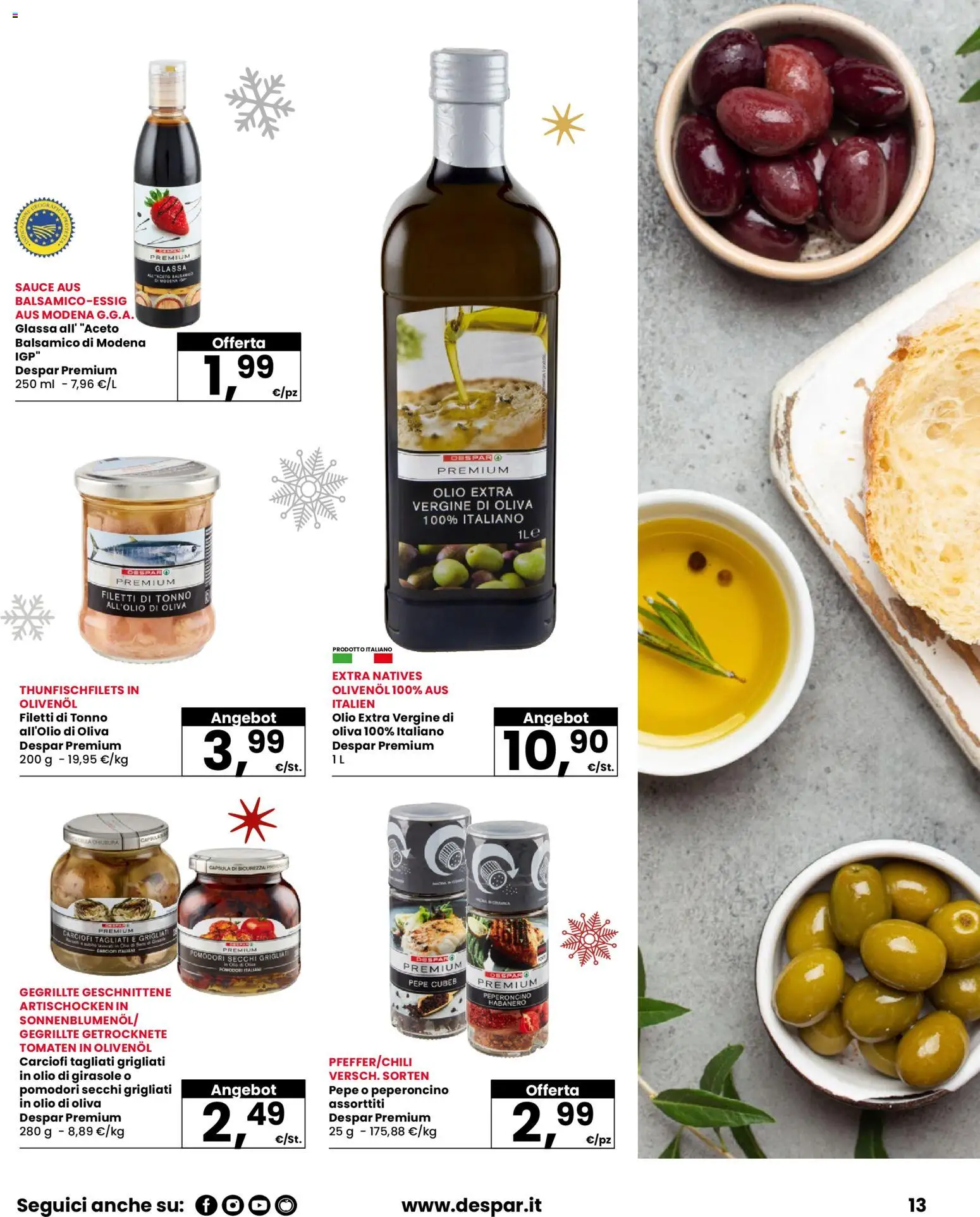 Volantino Interspar del 04.12.2025 | Pagina: 13 | Prodotti: Pomodori, Carciofi, Aceto, Olio di girasole