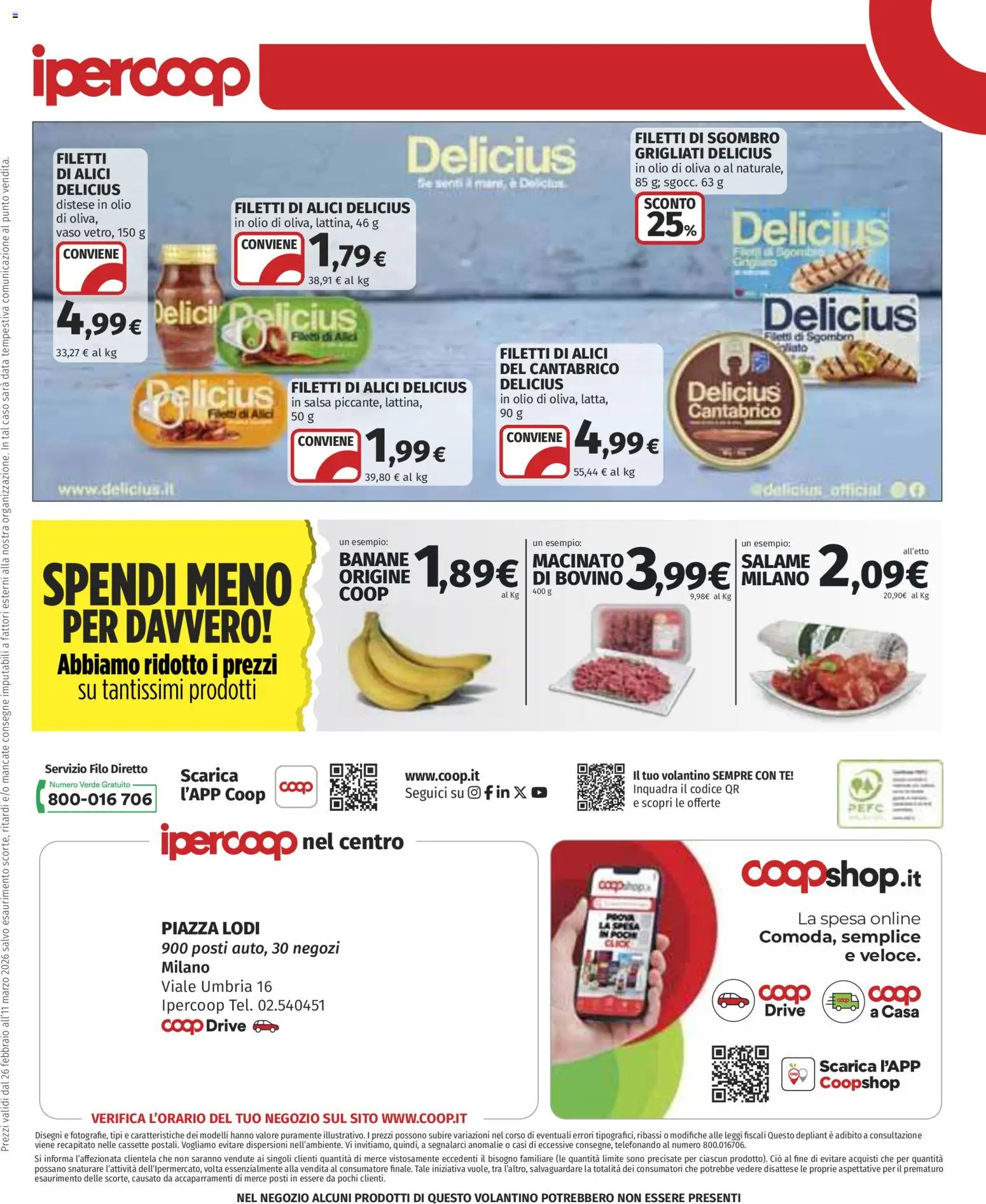 Volantino Ipercoop del 26.02.2026 | Pagina: 31 | Prodotti: Salame, Salsa, Olio, Macinato