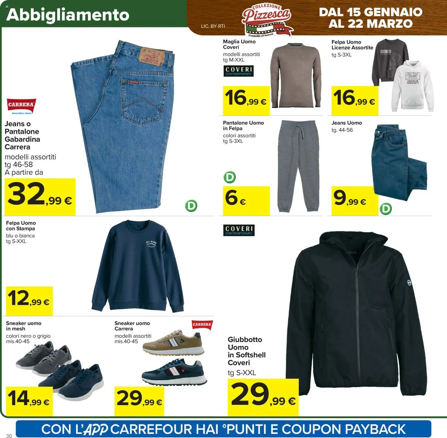 Volantino Carrefour del 06.02.2026 | Pagina: 30 | Prodotti: Felpa, Jeans, Stampa