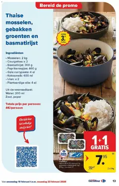 Carrefour - Folder - Voorbeeld van een folder van Carrefour, geldig van 18.02.2026 | Pagina: 13 | Producten: Mosselen, Groenten, Peper, Olie
