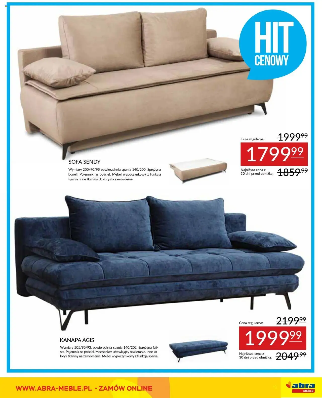 Abra meble Gazetka od 14.10.2025 | Strona: 19 | Produkty: Sofa, Kanapa