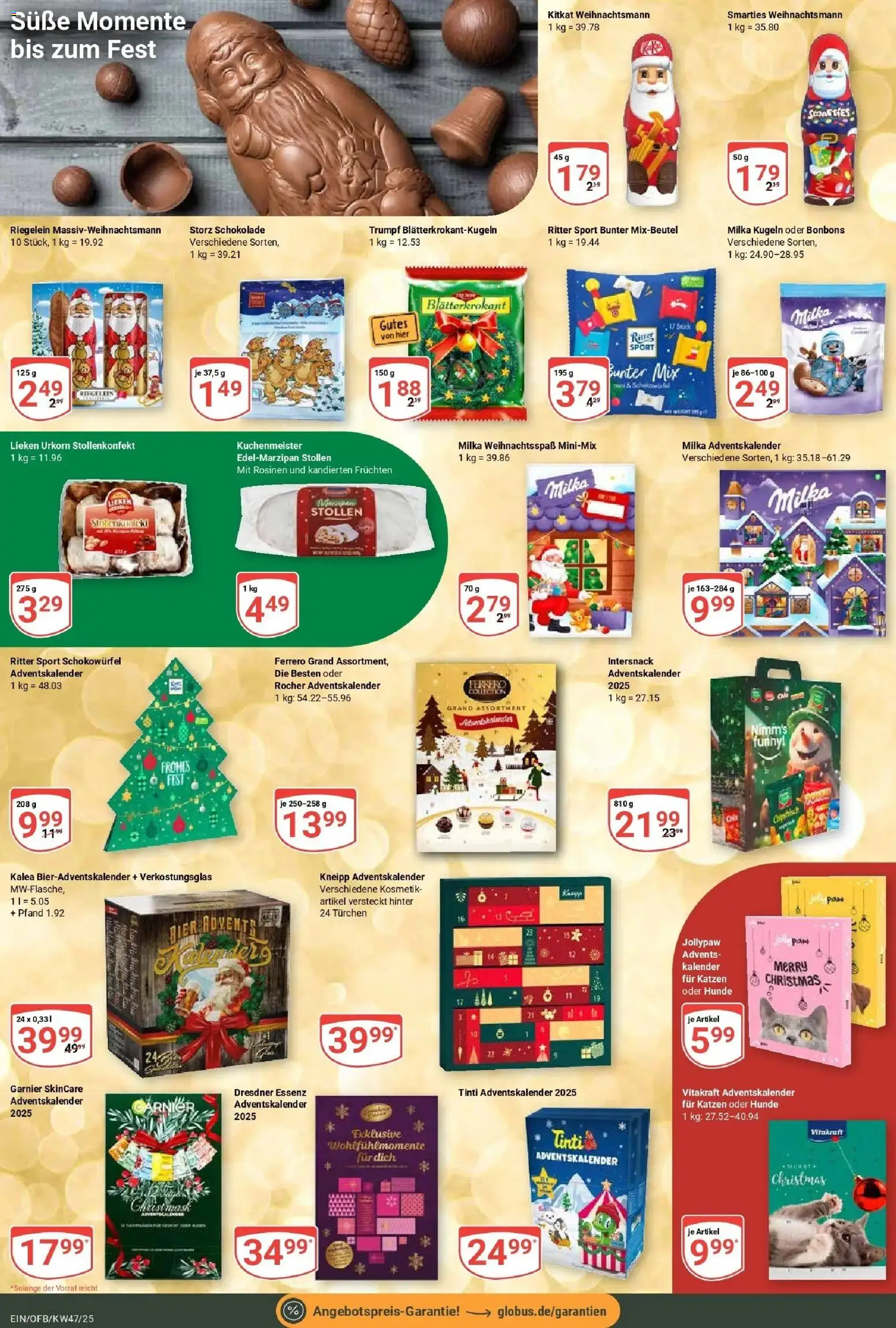 Globus prospekt Homburg-Einöd	 – gültig ab 17.11.2025 | Seite: 22 | Produkte: Schokolade, Bier, Smarties, Milka