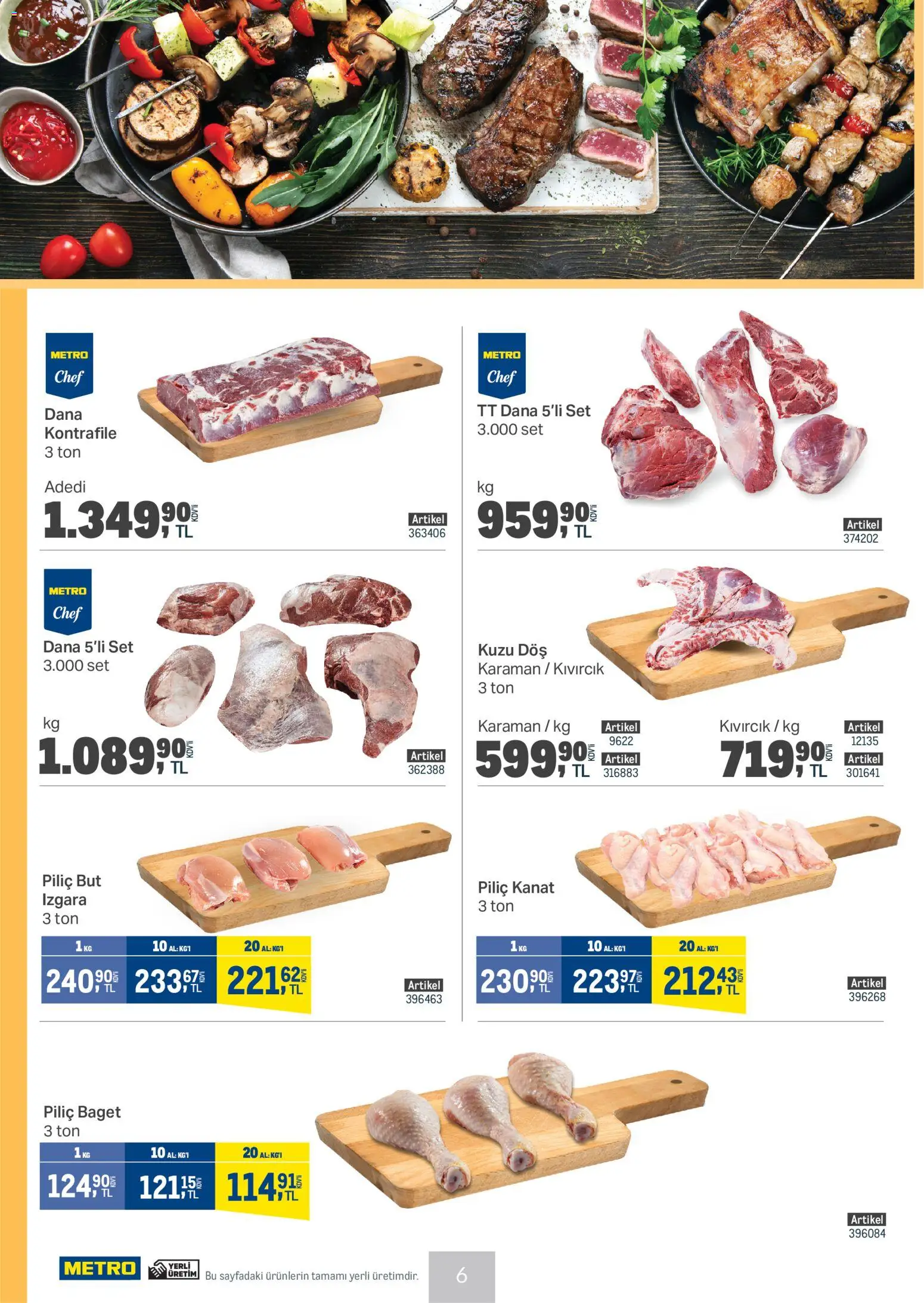Metro - Et & Tavuk & Köfte Restoranları - 25.02.2026 tarihinden itibaren geçerlidir | Sayfa: 6 | Ürünler: Piliç, Izgara