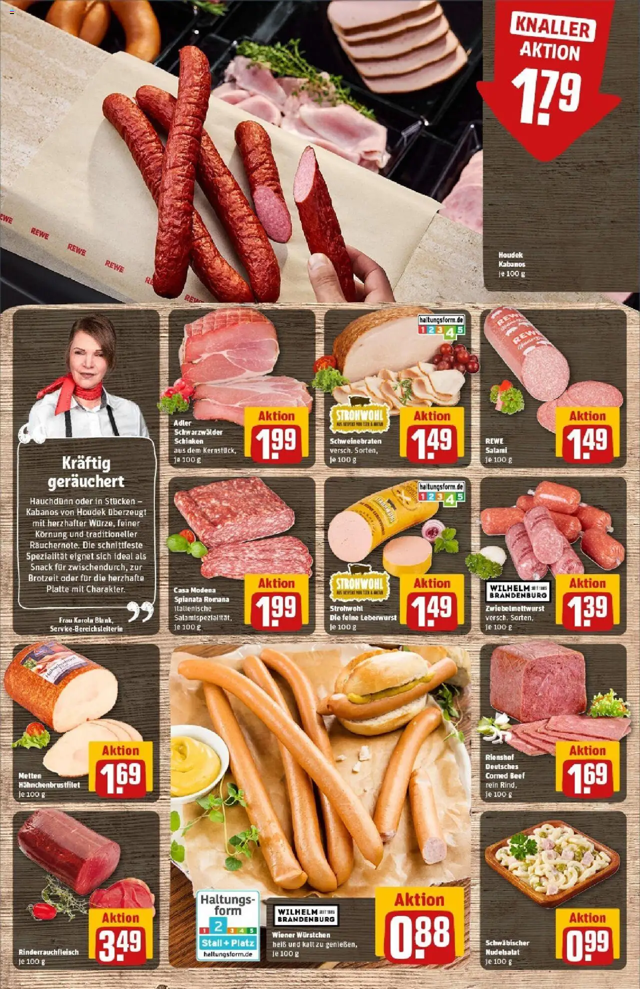 Rewe prospekt Mechernich / Kommern	 - gültig ab dem 08.06.2025 | Seite: 10 | Produkte: Wiener wurstchen, Pasta, Salami, Schinken