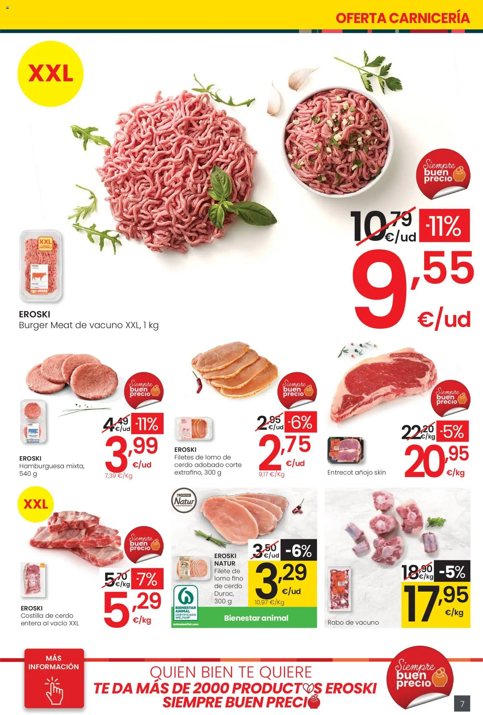 Eroski - Siempre a buen precio  │ válido desde el 12.02.2026 | Página: 7 | Productos: Cerdo, Té, Costilla de cerdo, Σοκολατούχο γάλα