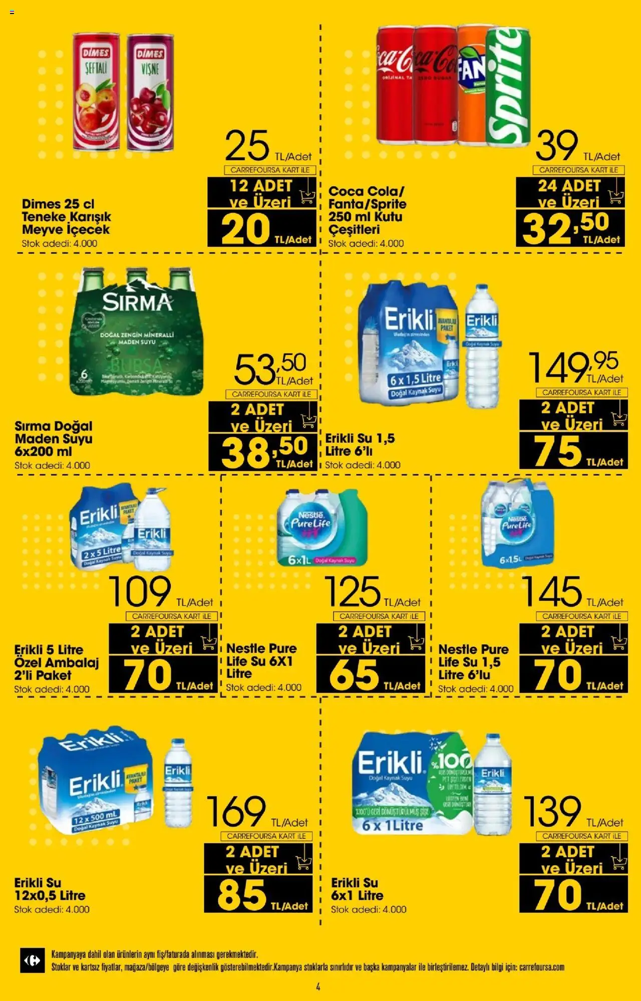 CarrefourSA Katalog - 10.06.2025 tarihinden itibaren geçerlidir | Sayfa: 4 | Ürünler: Kutu, Şeftali, Maden suyu, Sprite
