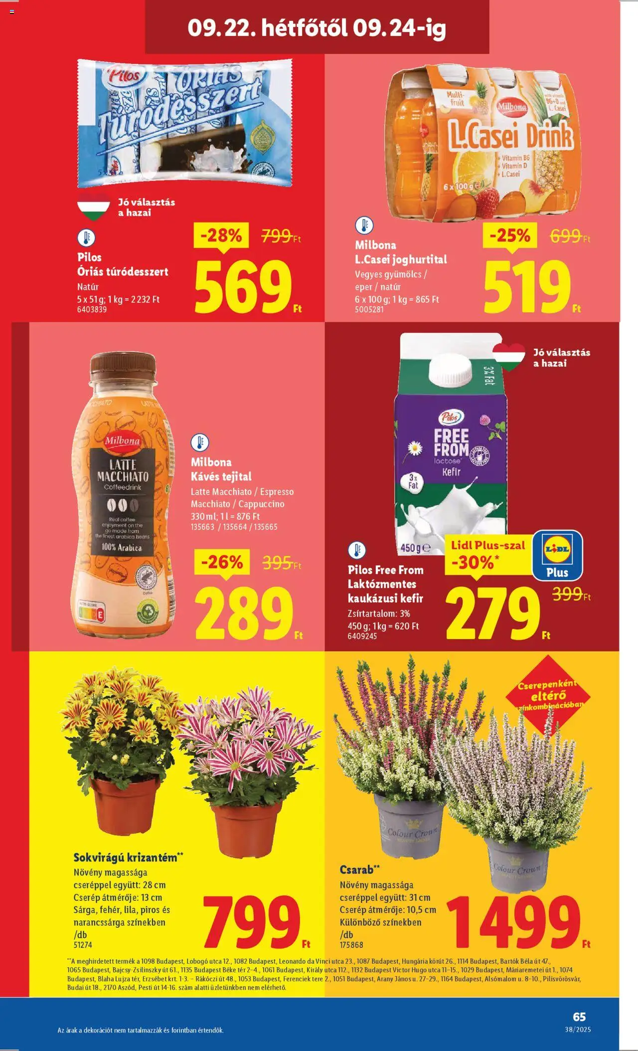 Lidl akciós ujság - amely érvényes a következő dátumtól: 18.09.2025 | Oldal: 65 | Termékek: Gyümölcs, Kefir, Eper, Kaukázusi kefír