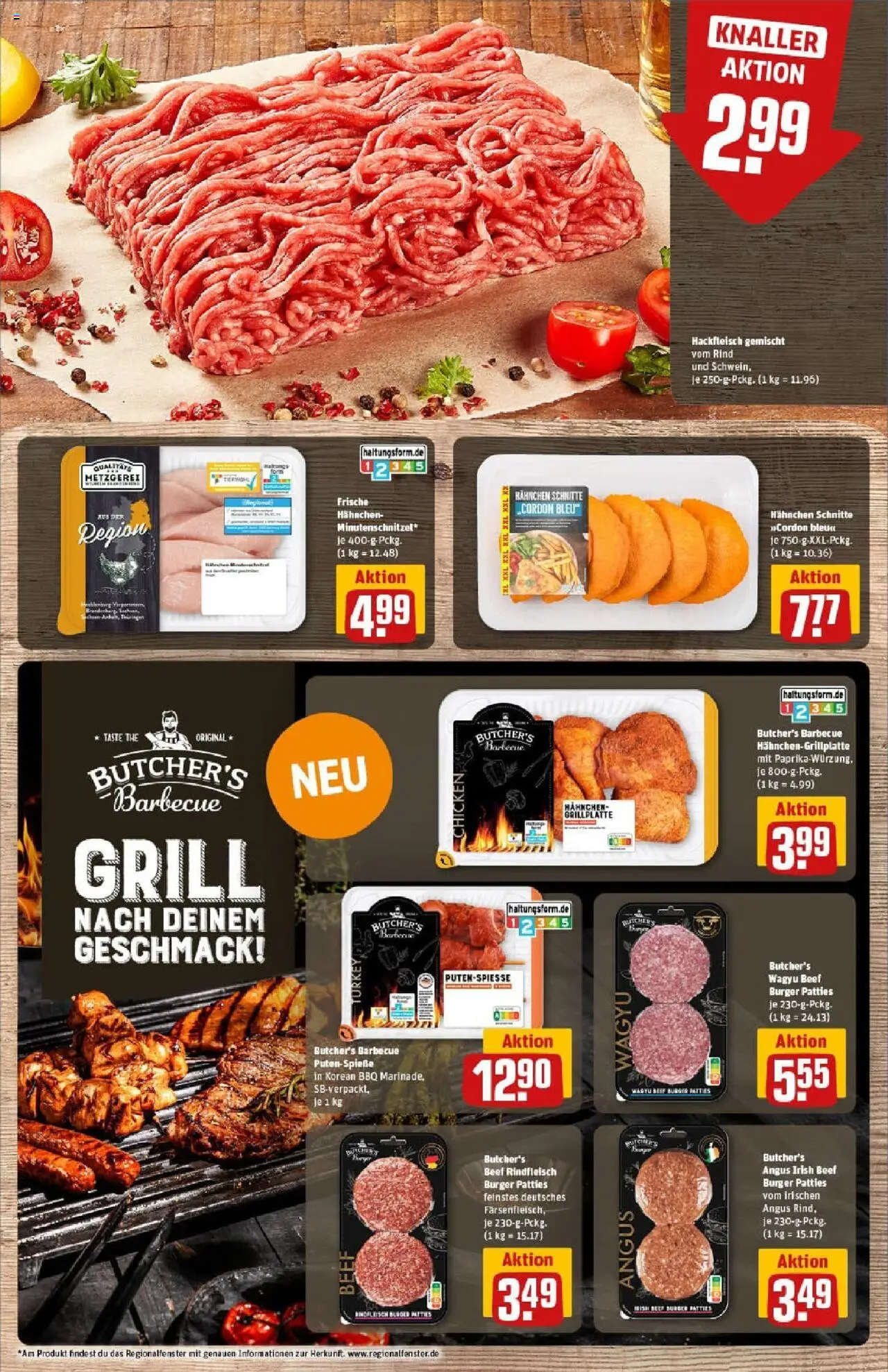 Rewe prospekt Weimar / Schöndorf	 - gültig ab dem 13.07.2025 | Seite: 8 | Produkte: Grill, Hahnchen, Burger, Hackfleisch