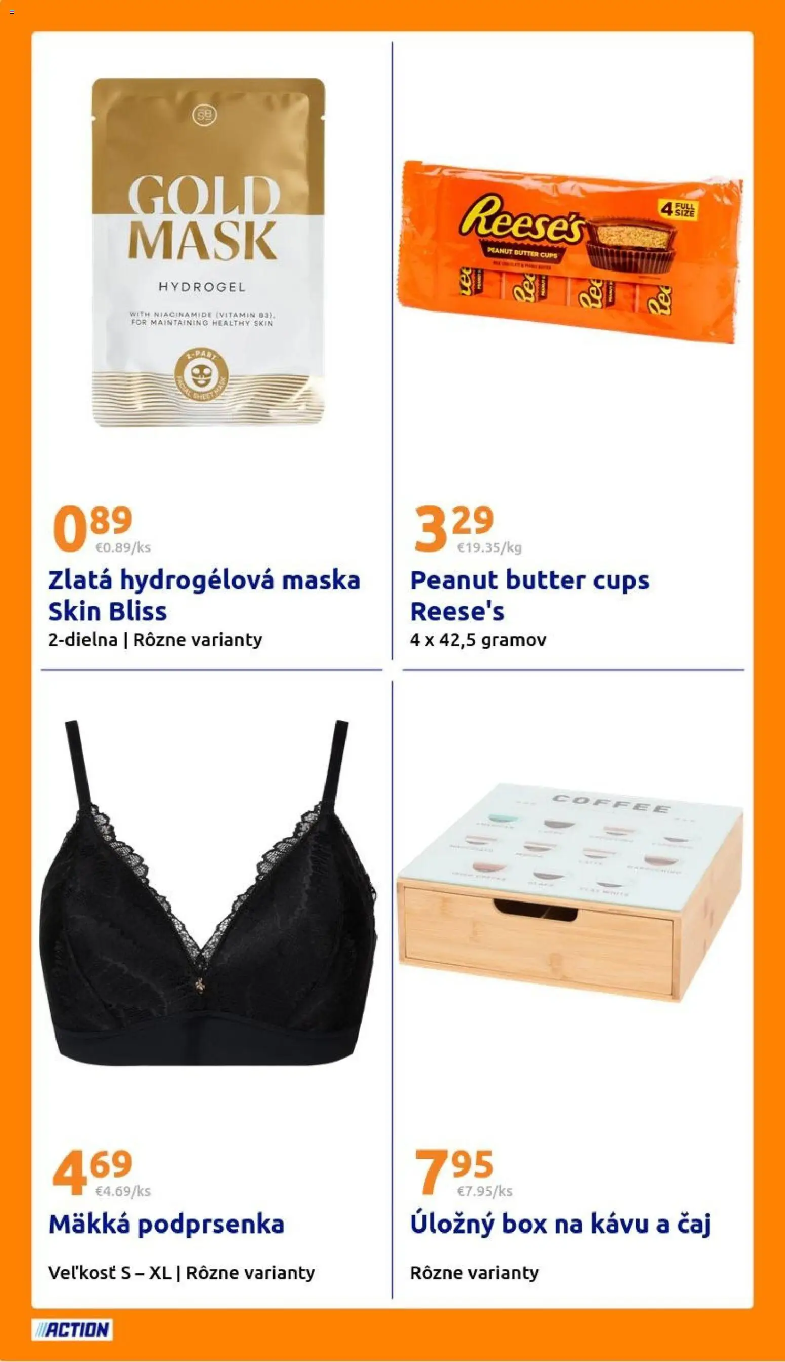 Nové Action akcie – leták je platný od 11.03.2026 | Strana: 20 | Produkty: Čaj, Maska, Podprsenka