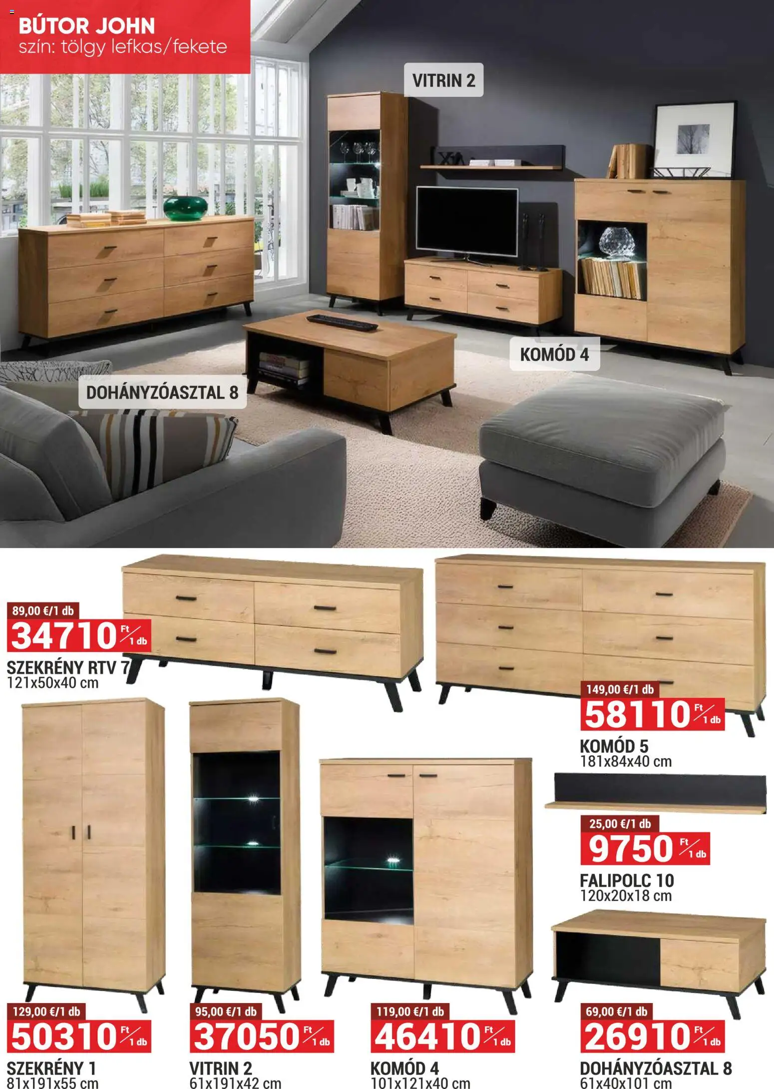 Merkury Market akciós ujság - amely érvényes a következő dátumtól: 01.02.2026 | Oldal: 10 | Termékek: Bútor, Komód, Dohányzóasztal, Szekrény