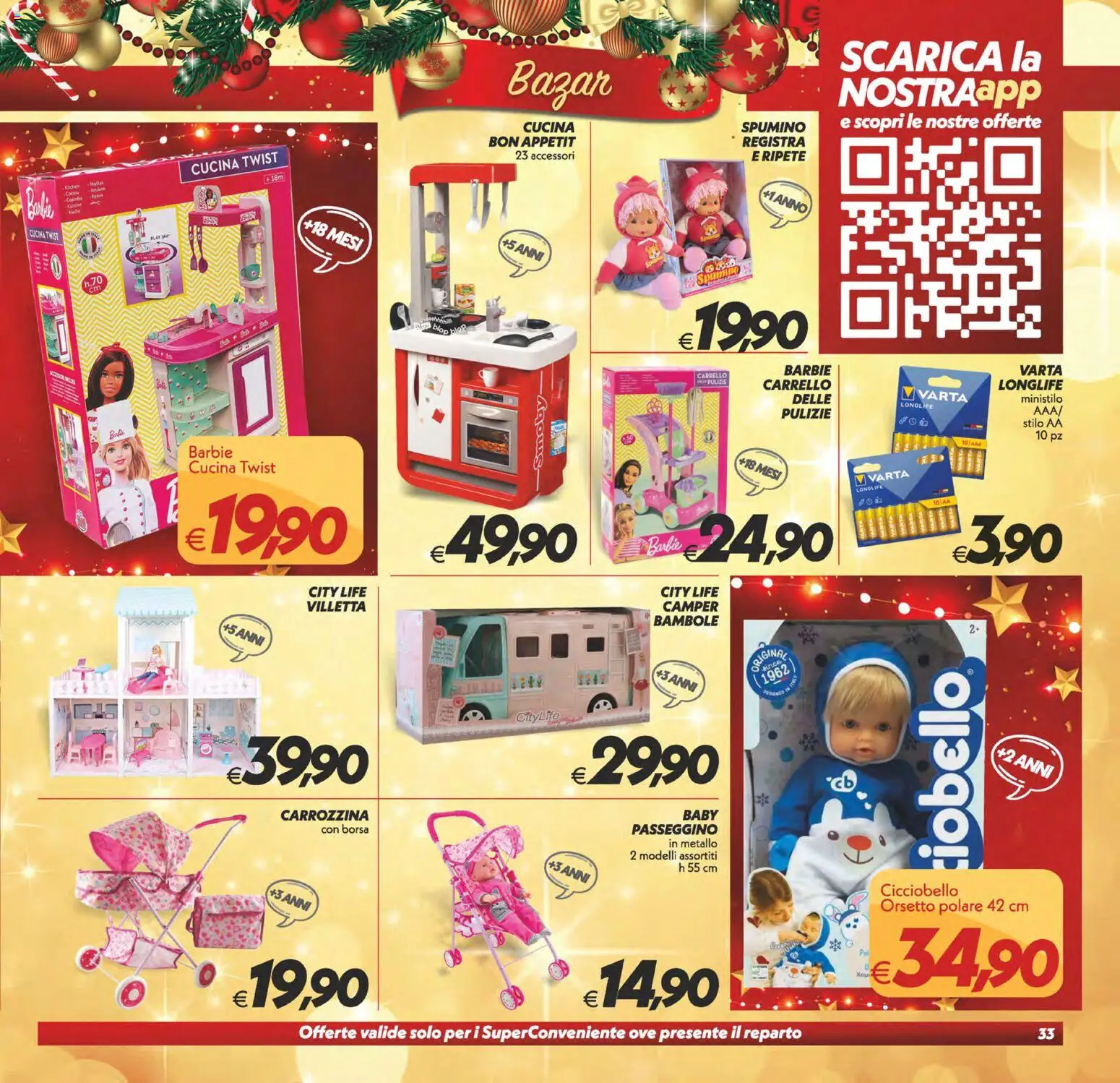 Volantino SuperConveniente del 16.12.2025 | Pagina: 33 | Prodotti: Carrello, Passeggino, Borsa